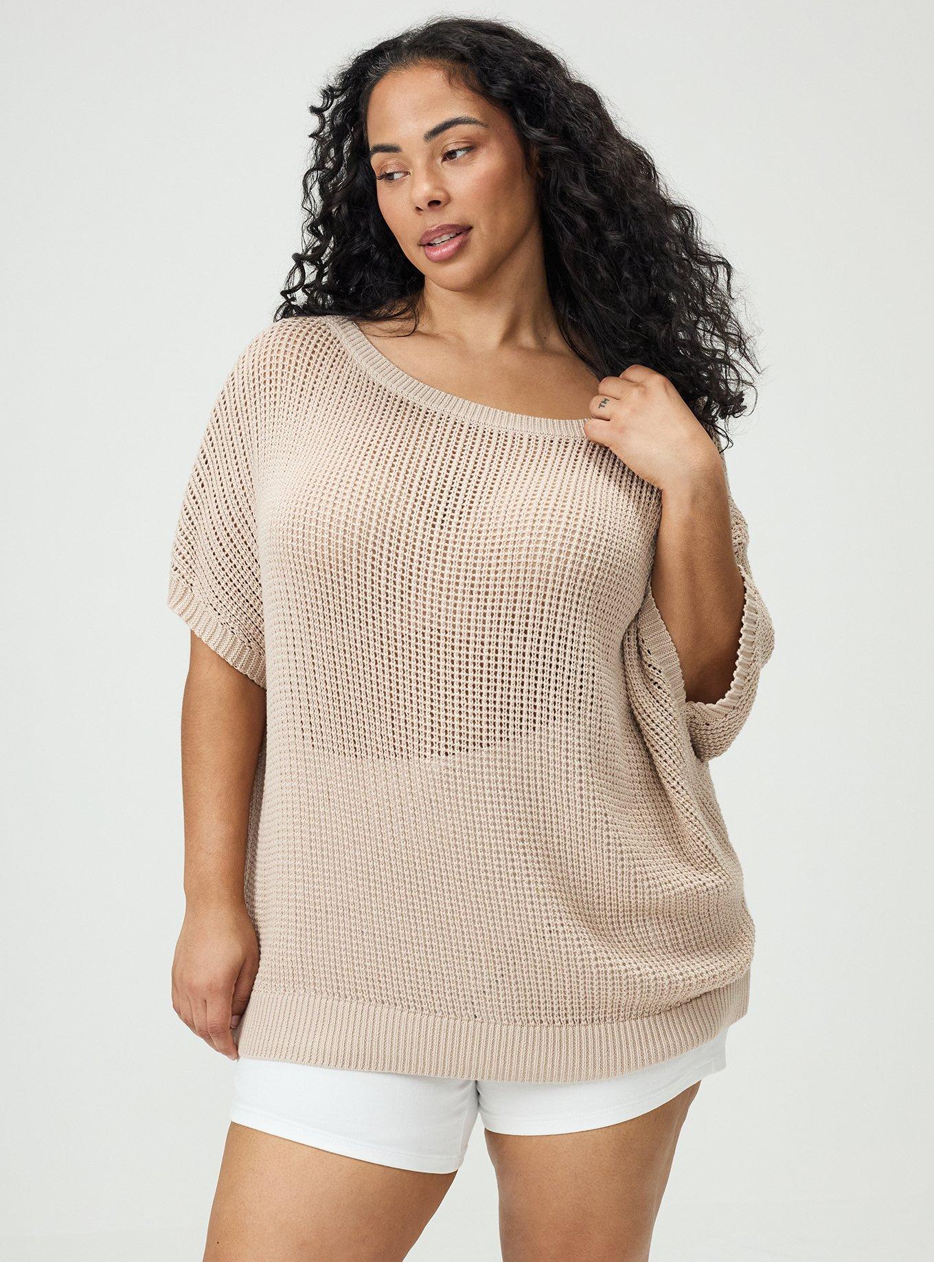 Plus Size - Open Stitch Dolman Pullover Sweater - Torrid