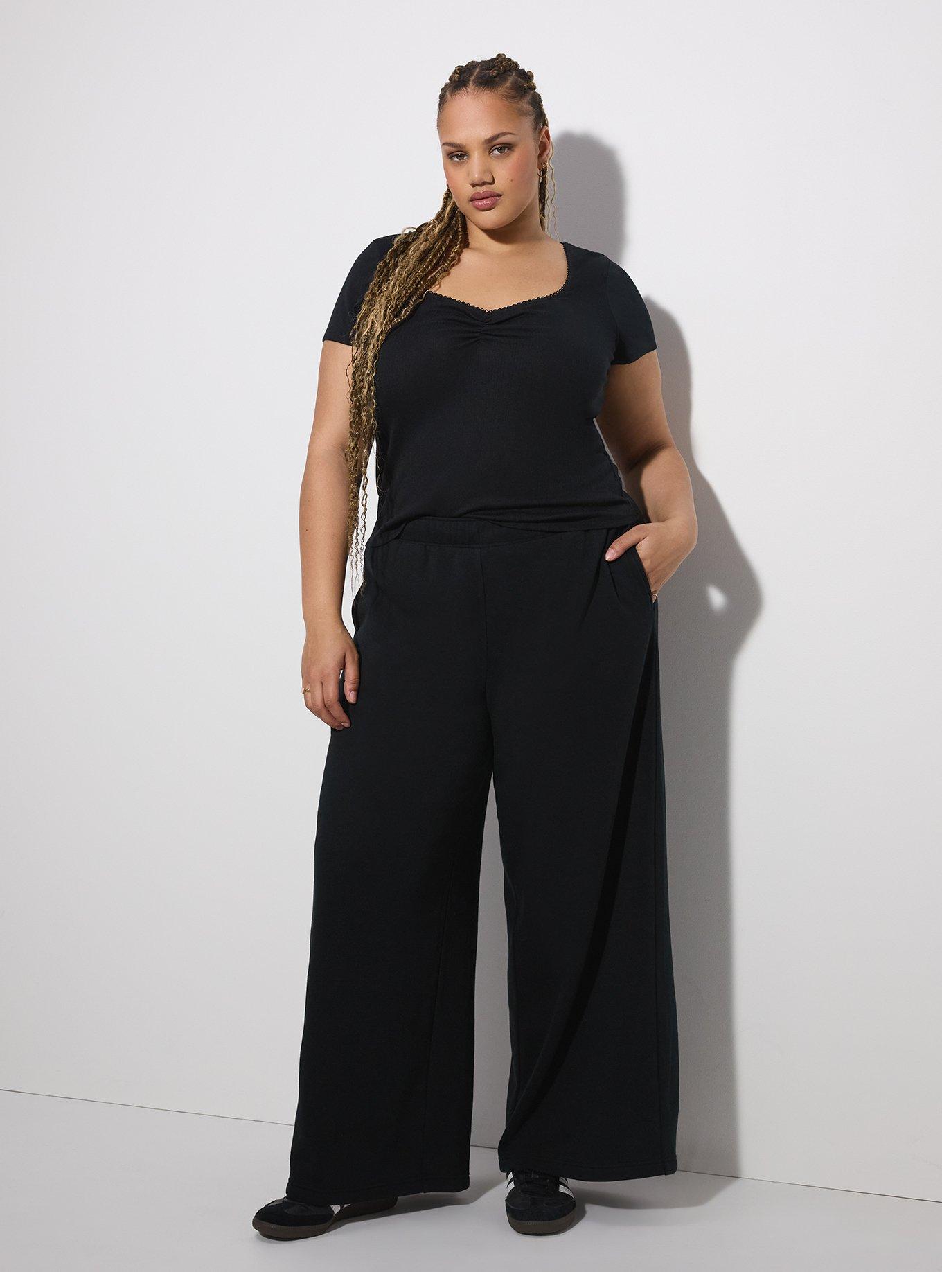 LoveSick High-Rise Wide Leg Sweatpant, DEEP BLACK, alternate