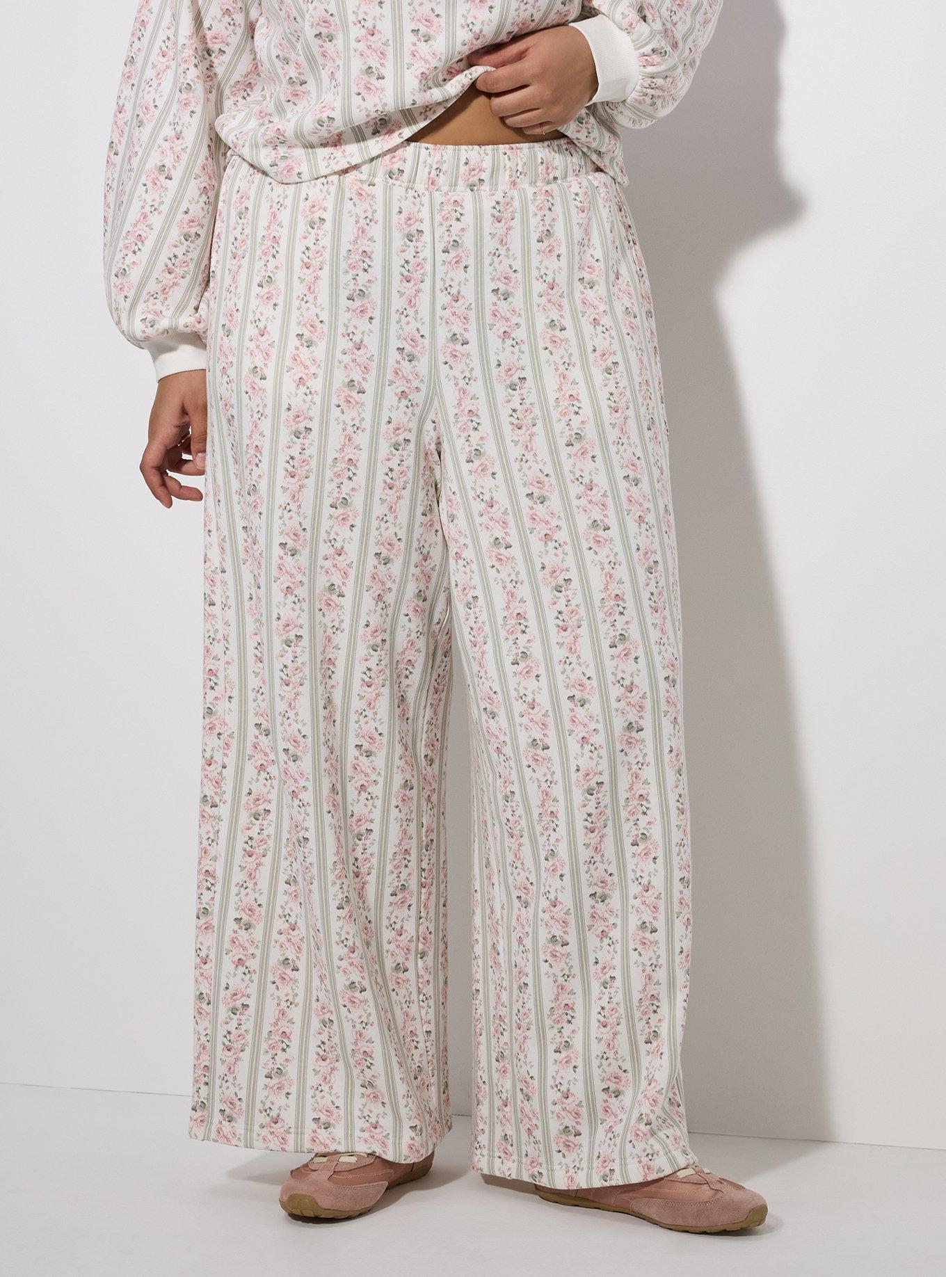 LoveSick High-Rise Wide Leg Sweatpant, KNIGHTLY ROSE STRIPE WHITE, alternate