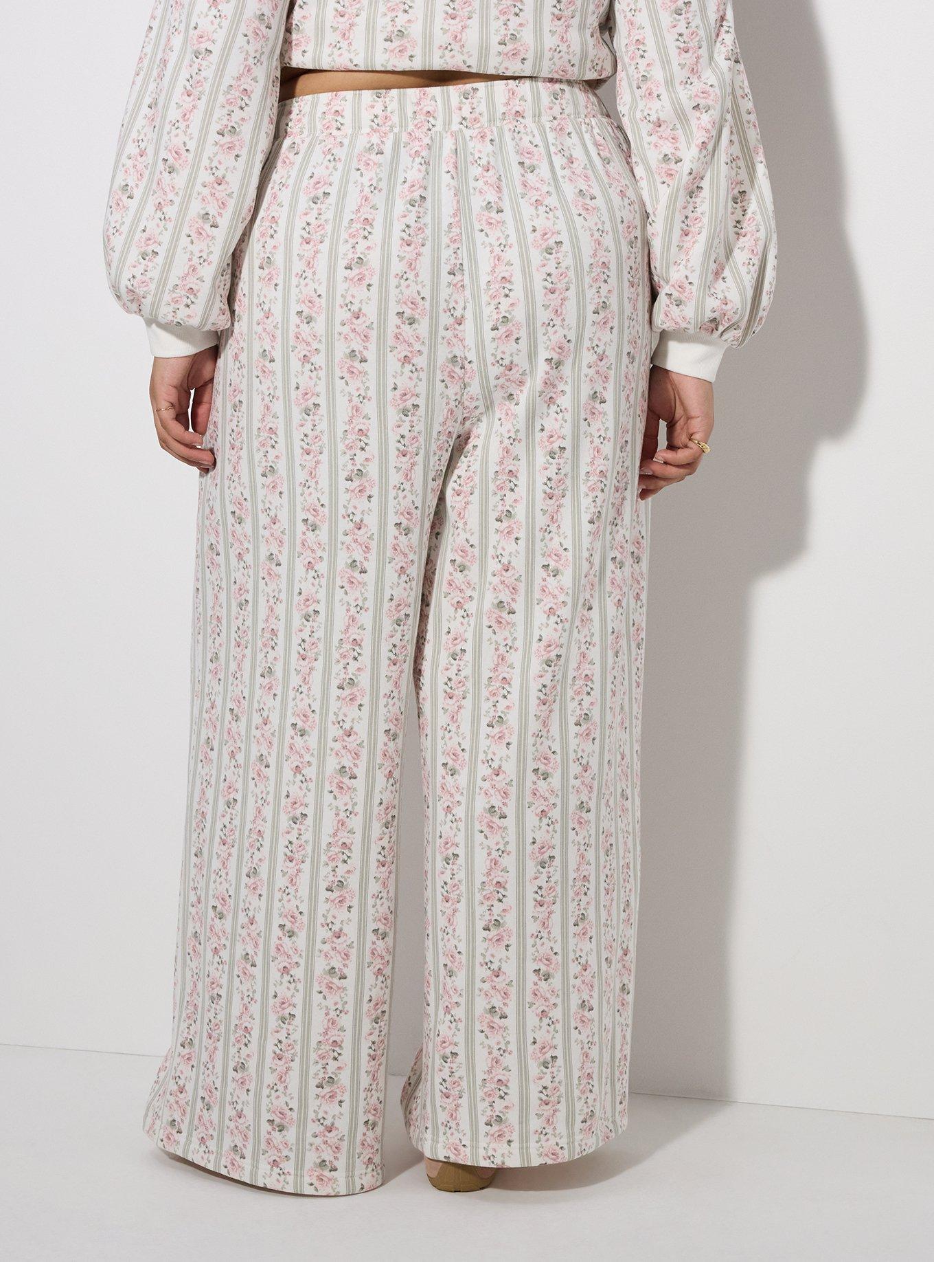 LoveSick High-Rise Wide Leg Sweatpant, KNIGHTLY ROSE STRIPE WHITE, alternate