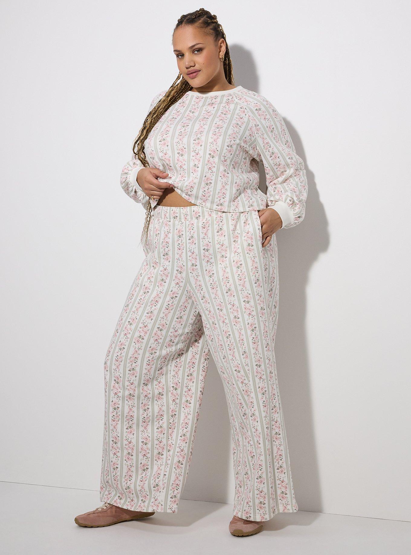 LoveSick High-Rise Wide Leg Sweatpant, KNIGHTLY ROSE STRIPE WHITE, alternate