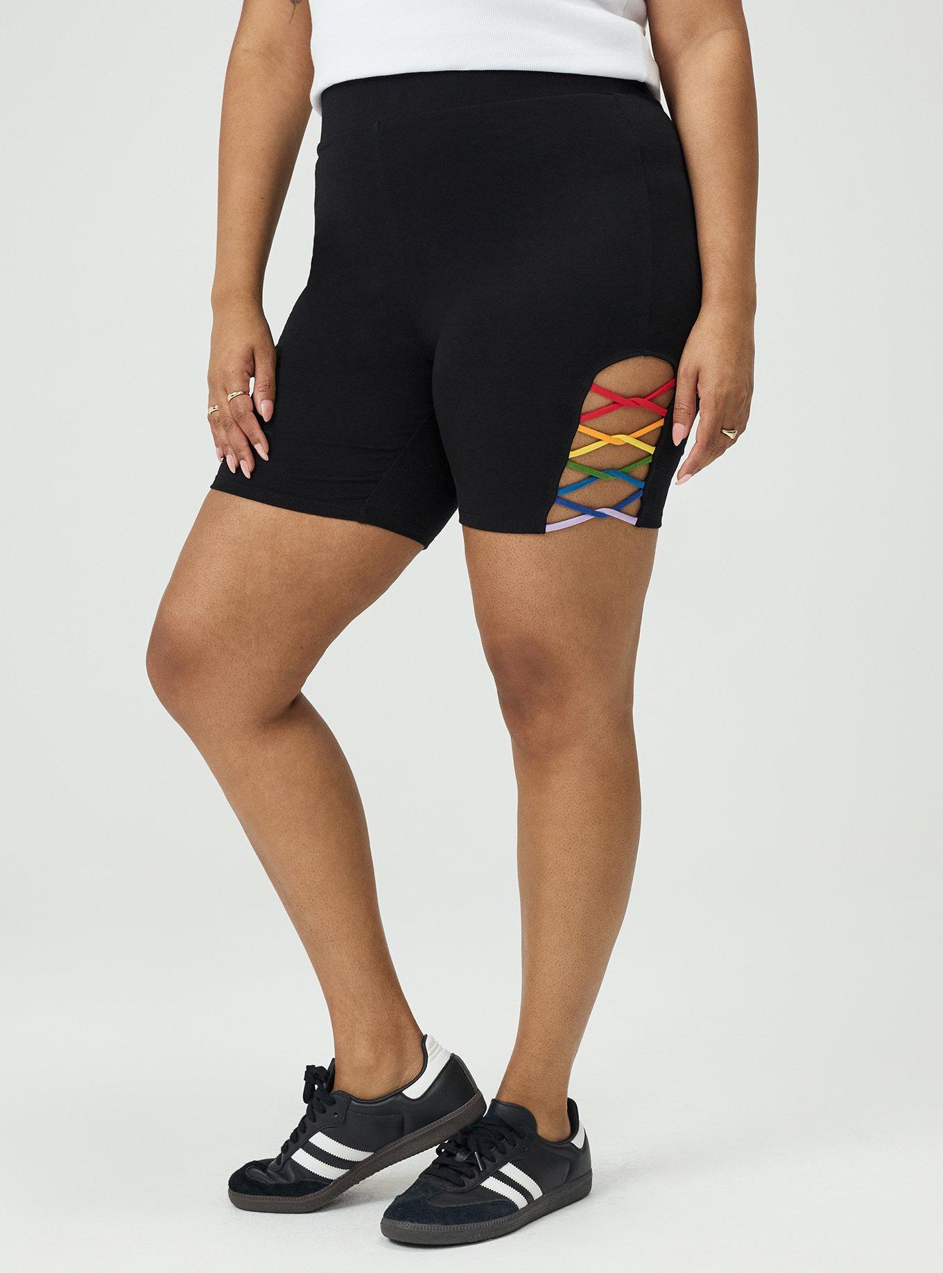 7"" Rainbow Side Bike Short, DEEP BLACK, alternate