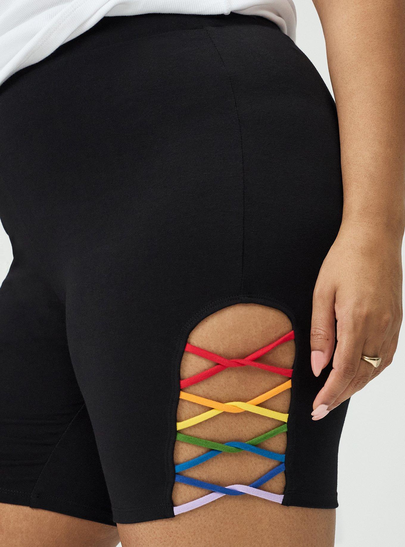 7"" Rainbow Side Bike Short, DEEP BLACK, alternate