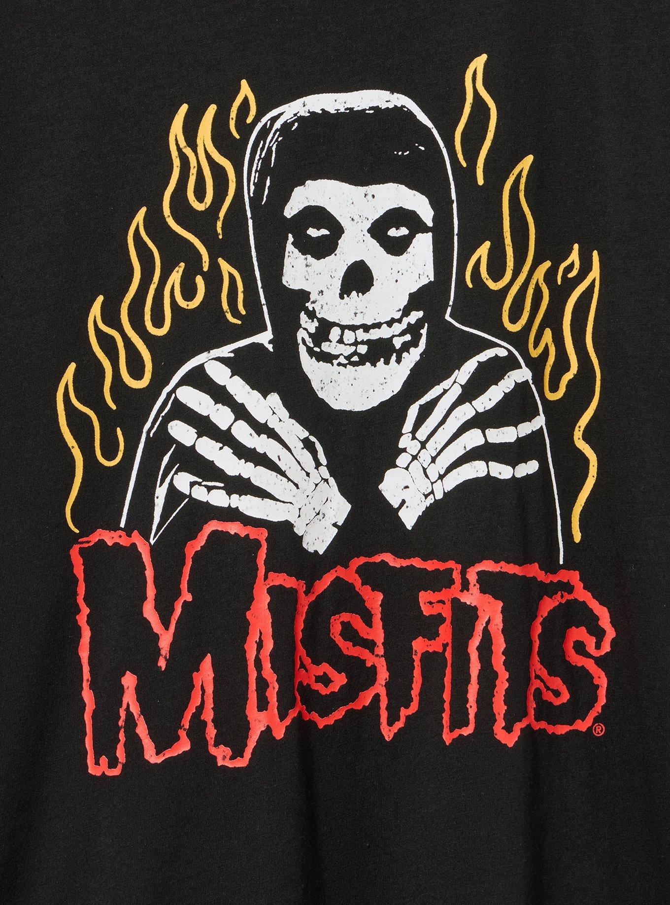 Misfits Slim Cotton Jersey Seam Tee, MISFITS FLAME DEEP BLACK, alternate