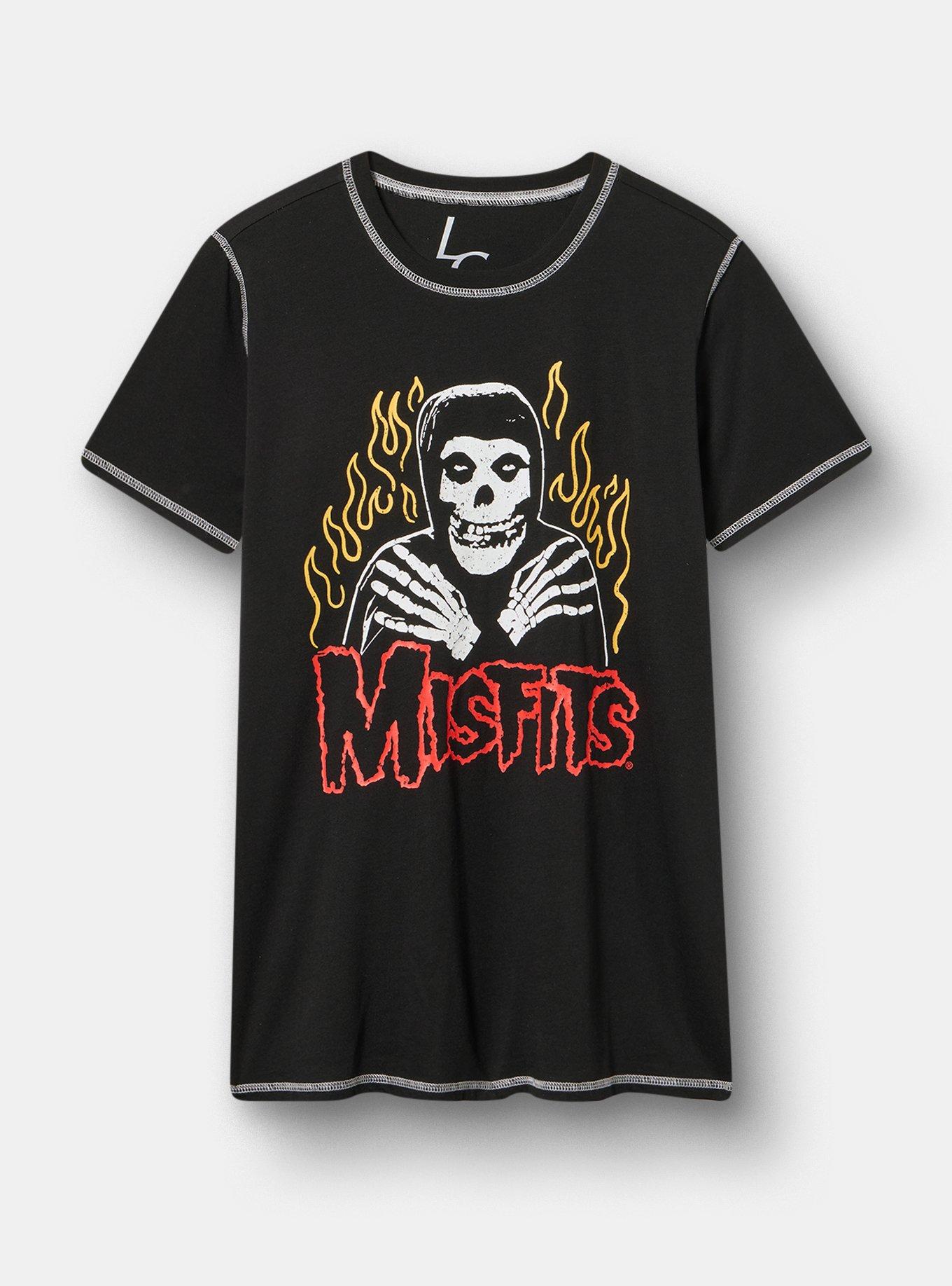 Misfits Slim Cotton Jersey Seam Tee, MISFITS FLAME DEEP BLACK, hi-res