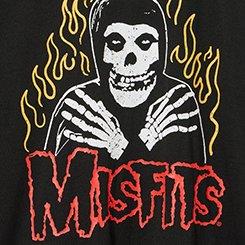Misfits Slim Cotton Jersey Seam Tee, MISFITS FLAME DEEP BLACK, swatch