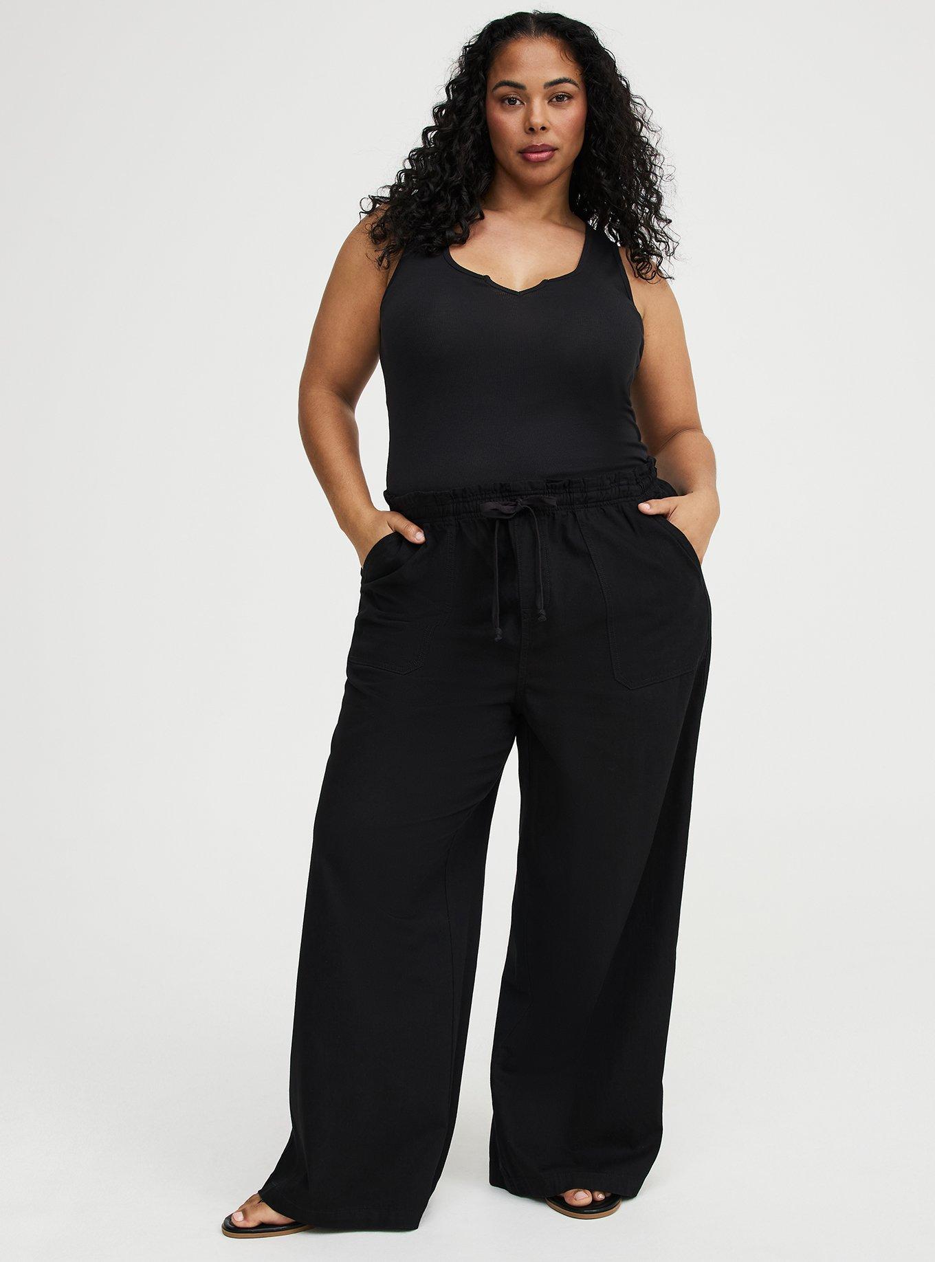 High-Rise Wide-Leg Lightweight Denim Jean, BLACK, alternate