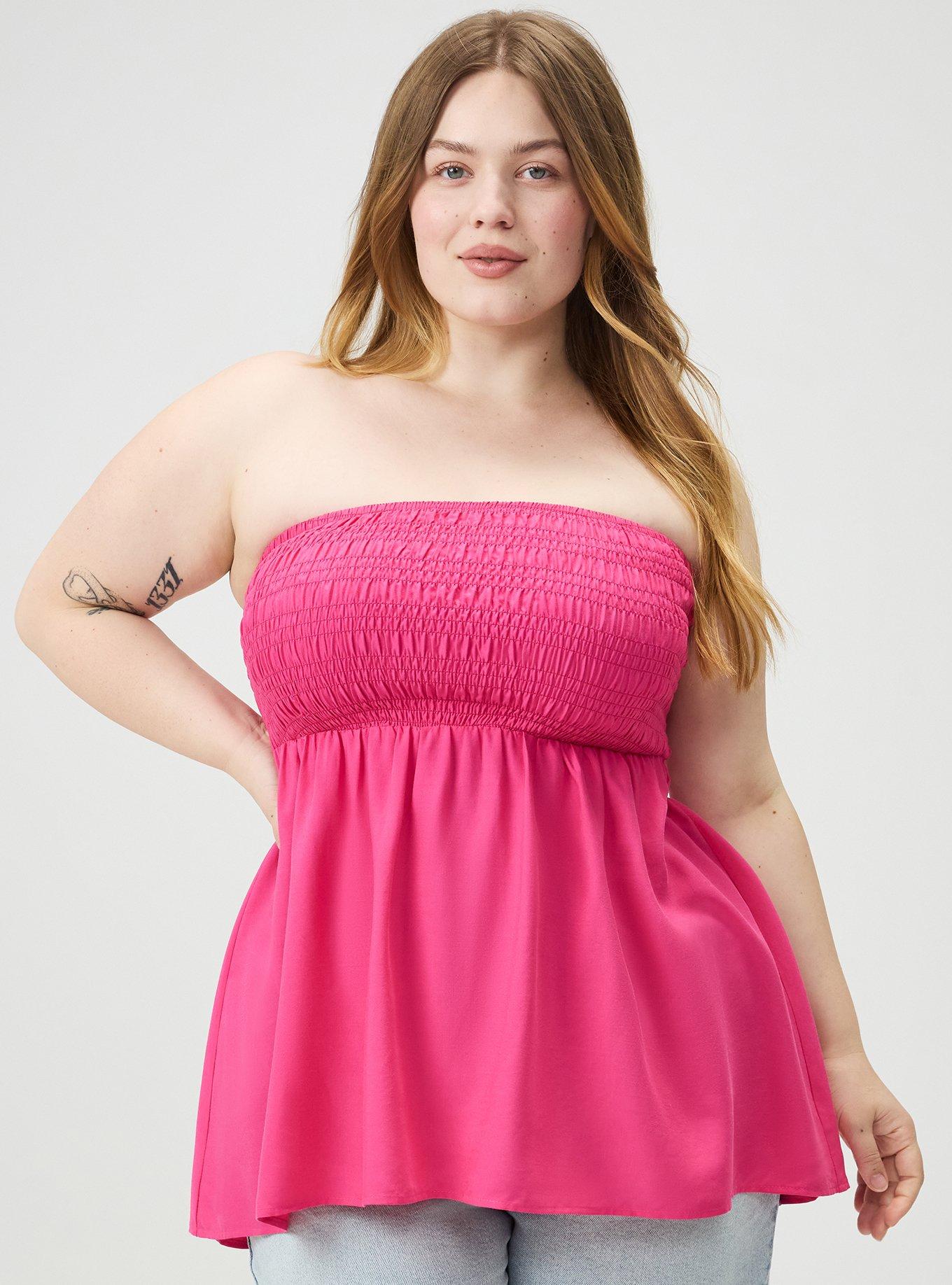 Smocked Tube Top, BEETROOT PURPLE, hi-res