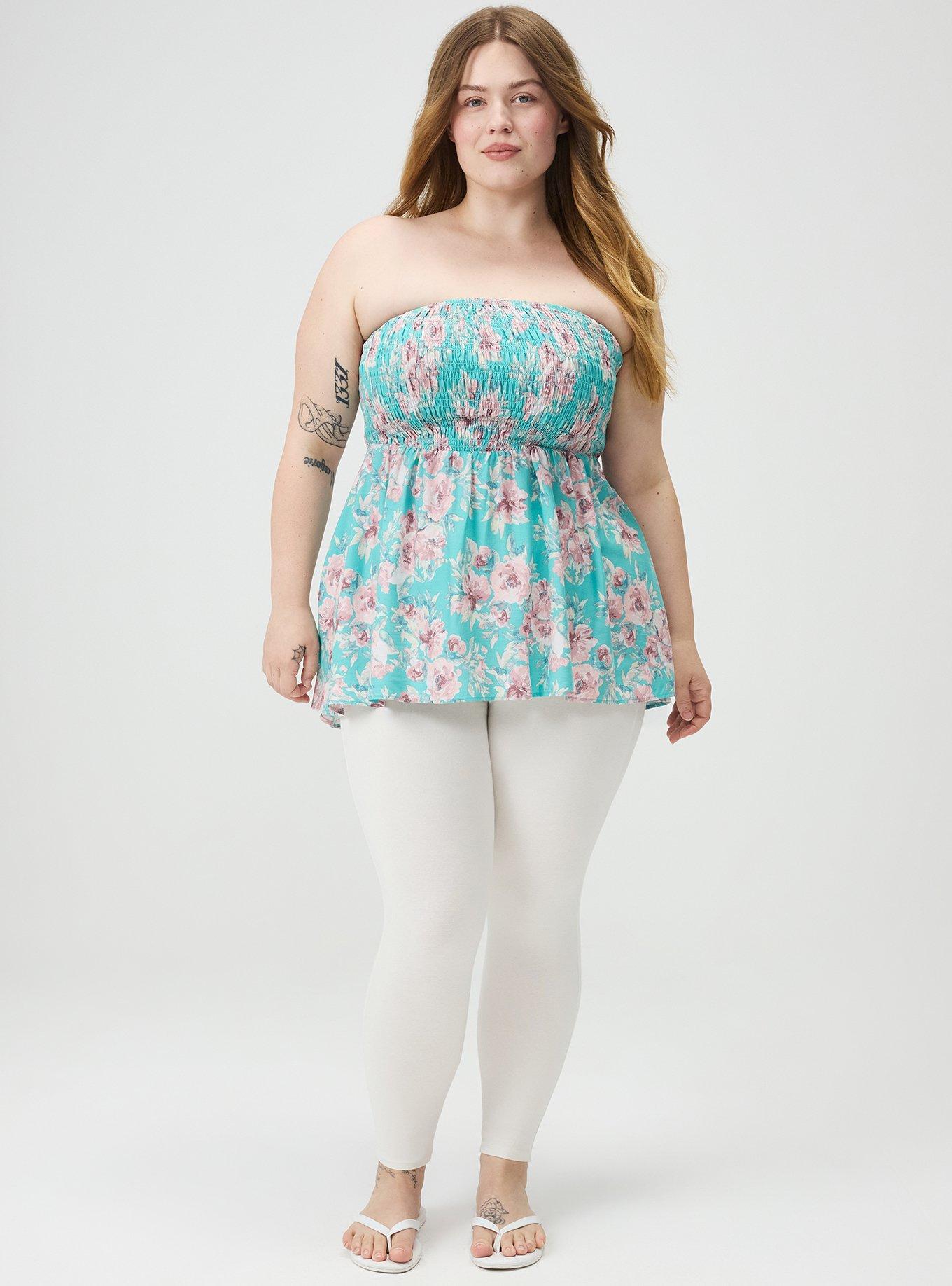 Smocked Tube Top, ARYA FLORAL ROSE BLUE, alternate