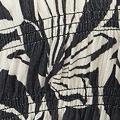 Peplum Gauze Smocked Top, PARADISE FOLIAGE BLACK, swatch