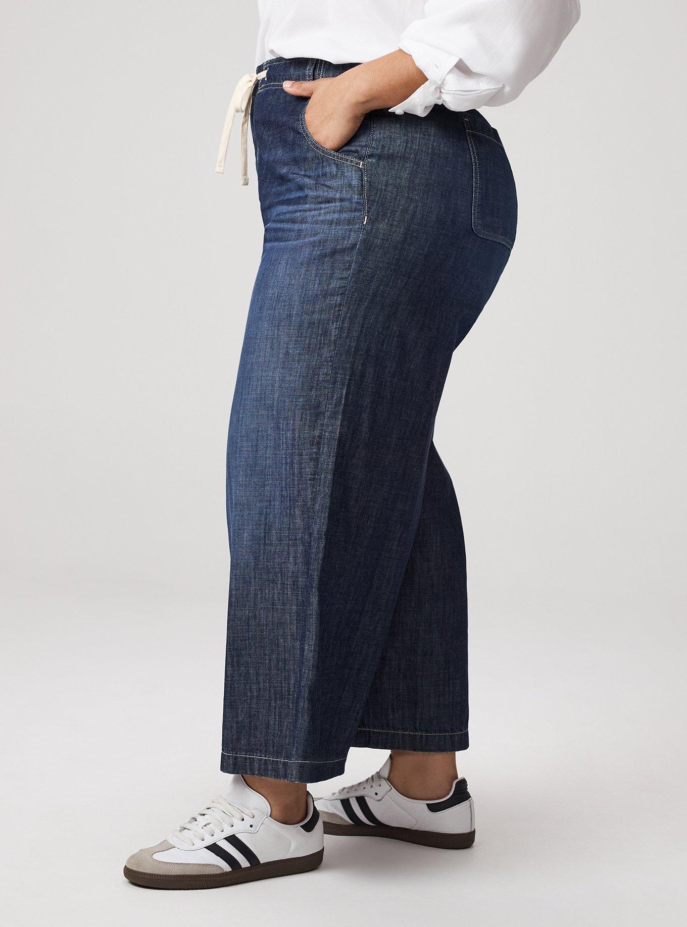 High-Rise Wide-Leg Ankle Jean, DARK WASH, alternate