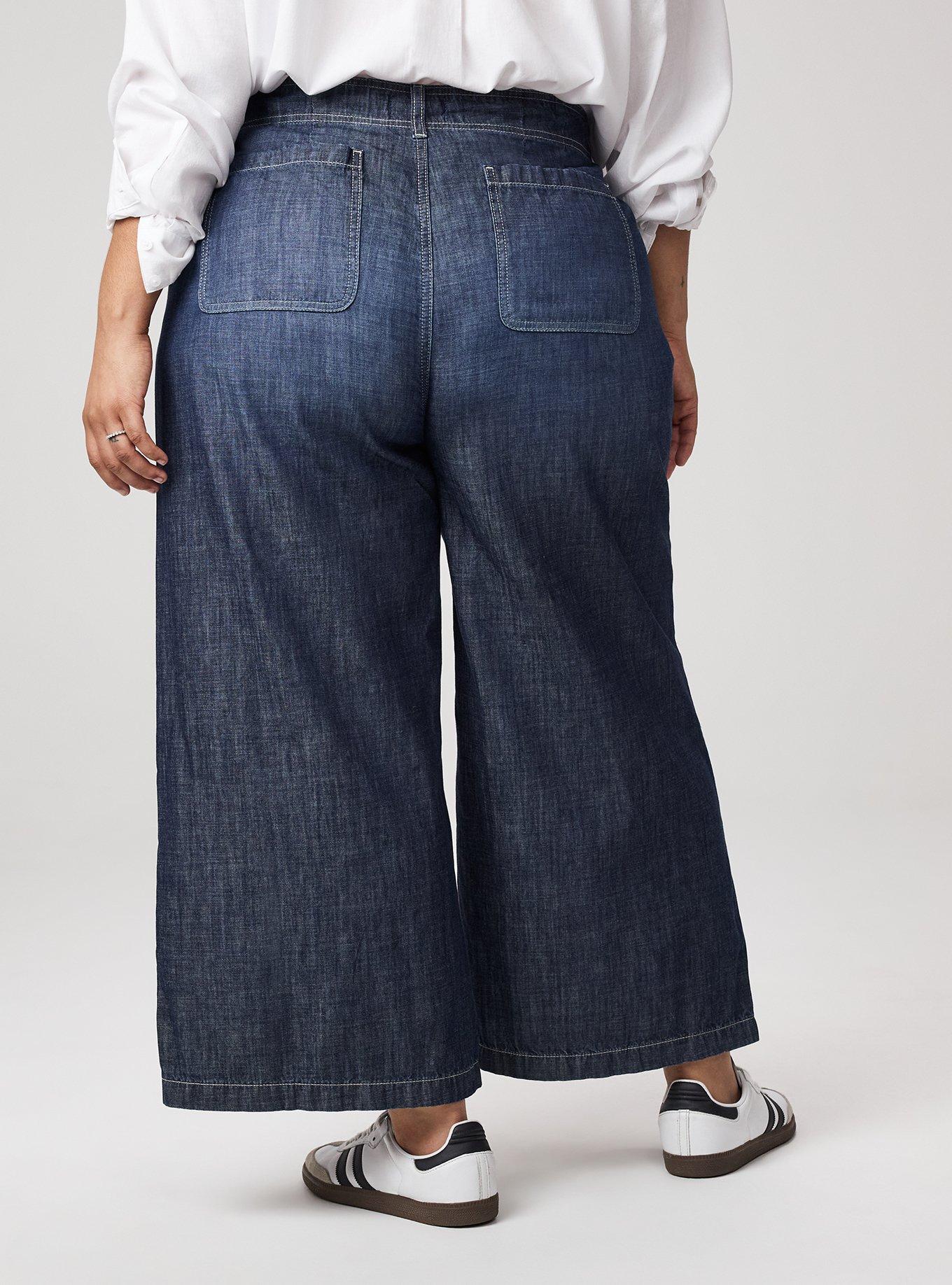 High-Rise Wide-Leg Ankle Jean, DARK WASH, alternate