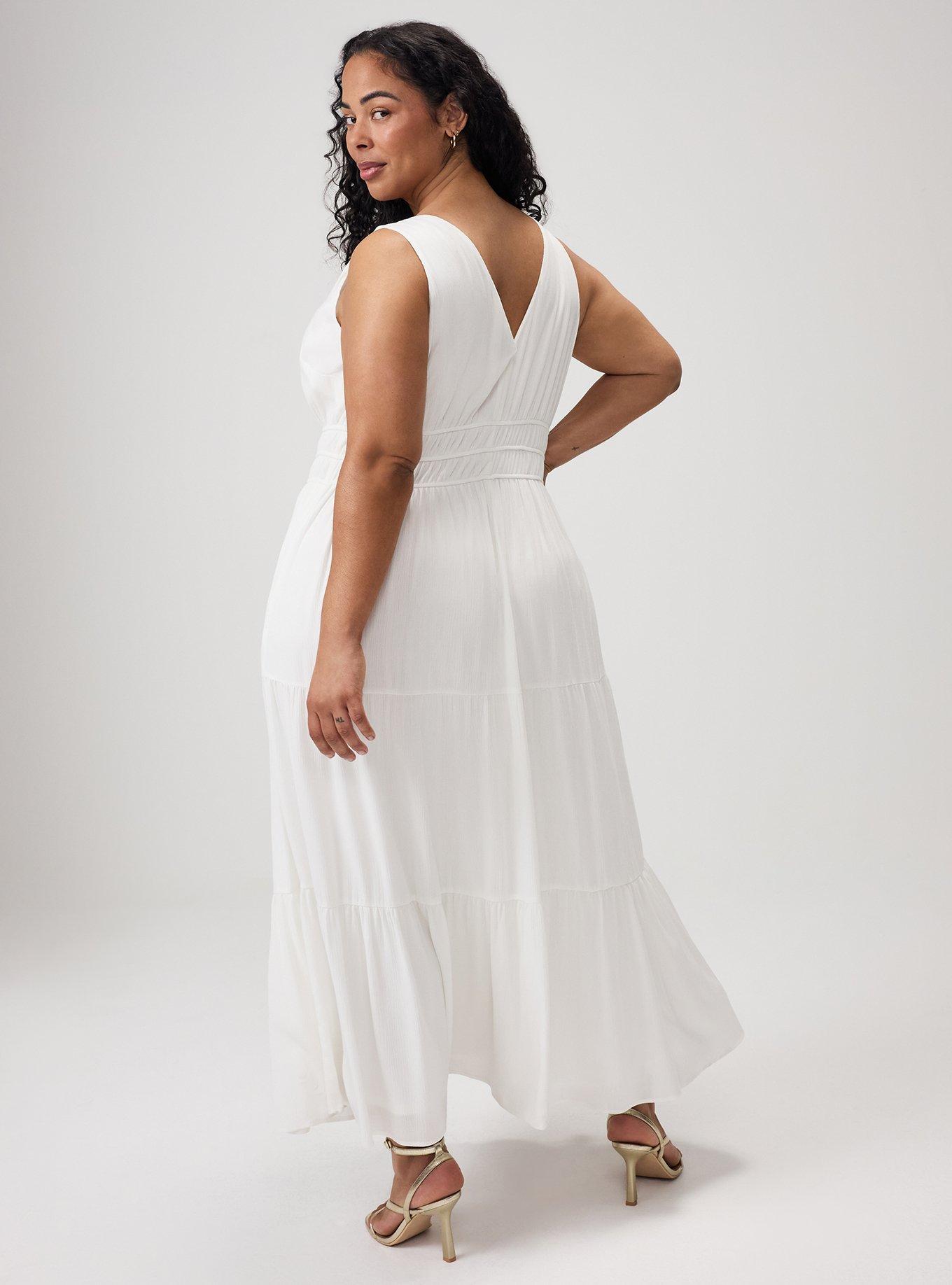 Tiered Gauze Maxi Dress, CLOUD DANCER, alternate