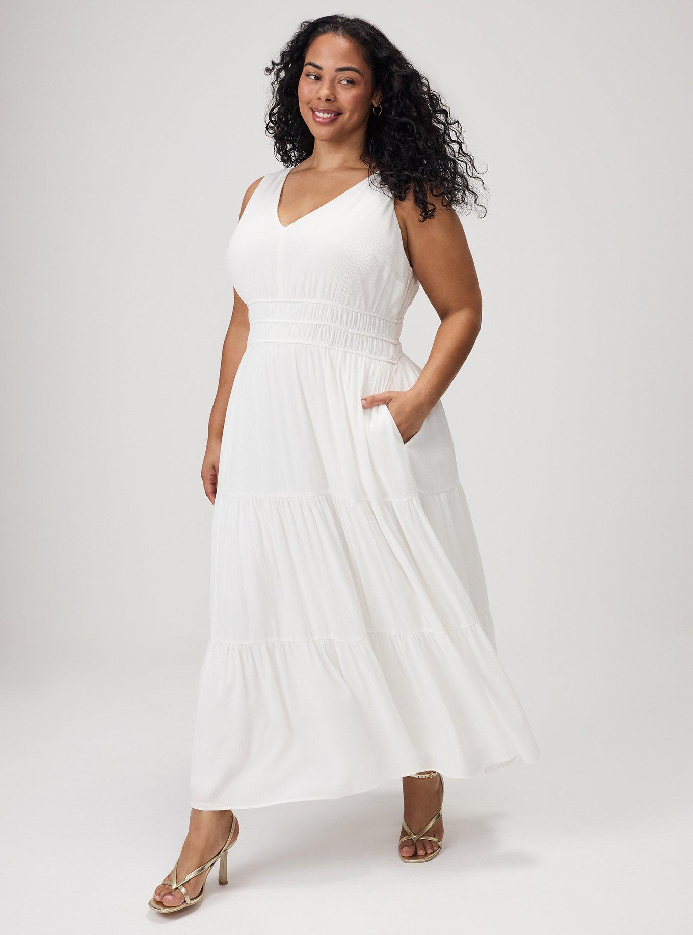 Tiered Gauze Maxi Dress, CLOUD DANCER, alternate