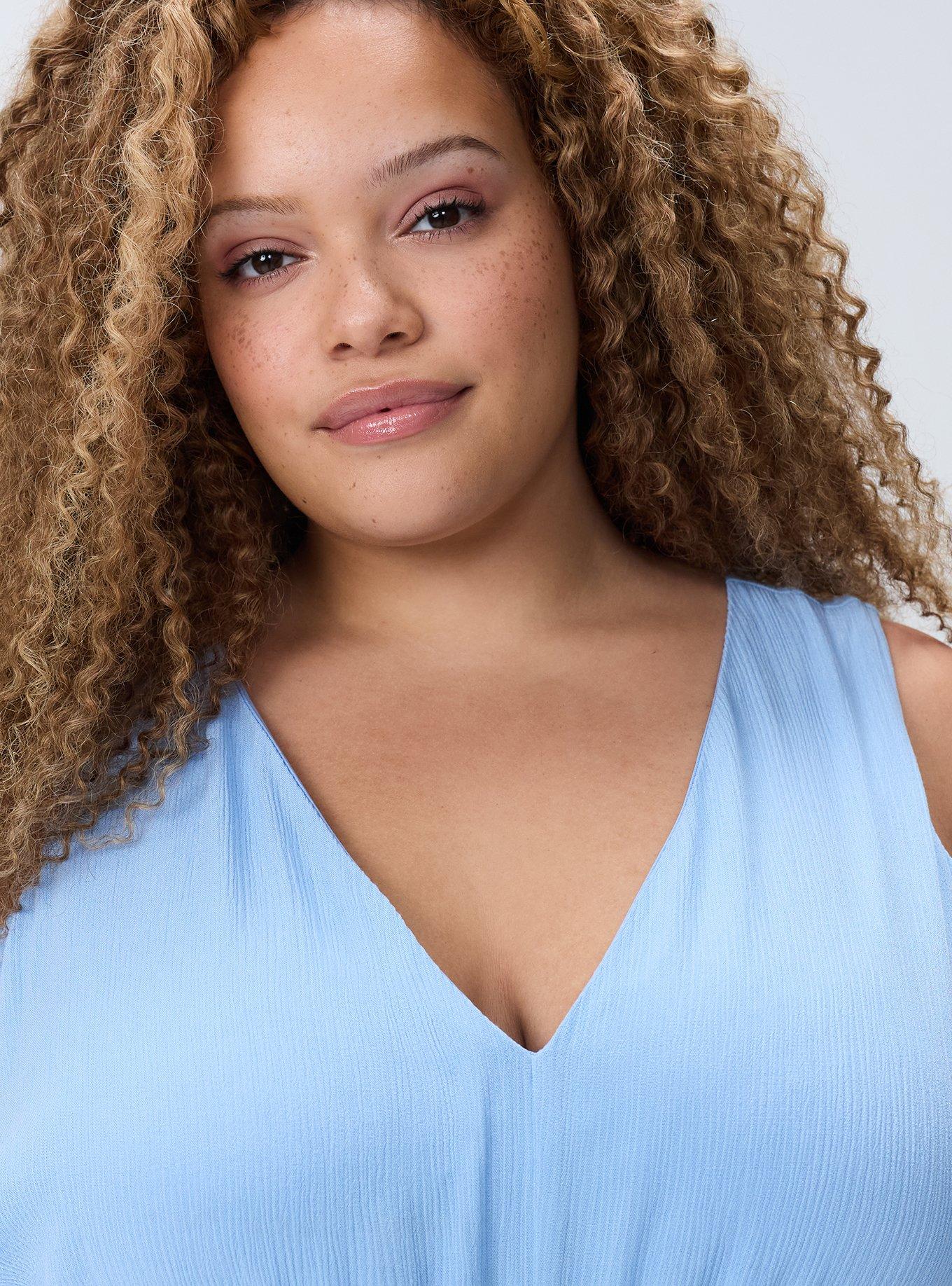 Tiered Gauze Maxi Dress, PLACID BLUE, alternate