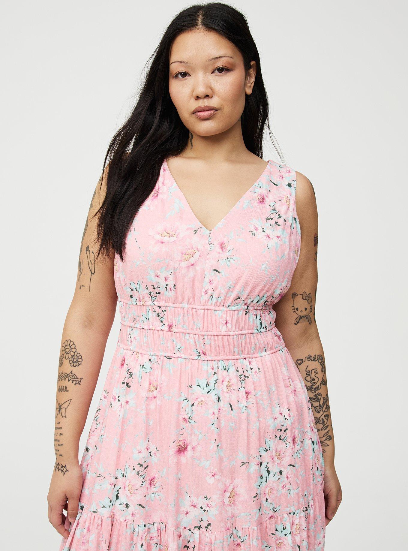 Tiered Gauze Maxi Dress, LOLLA FLORAL PINK, alternate