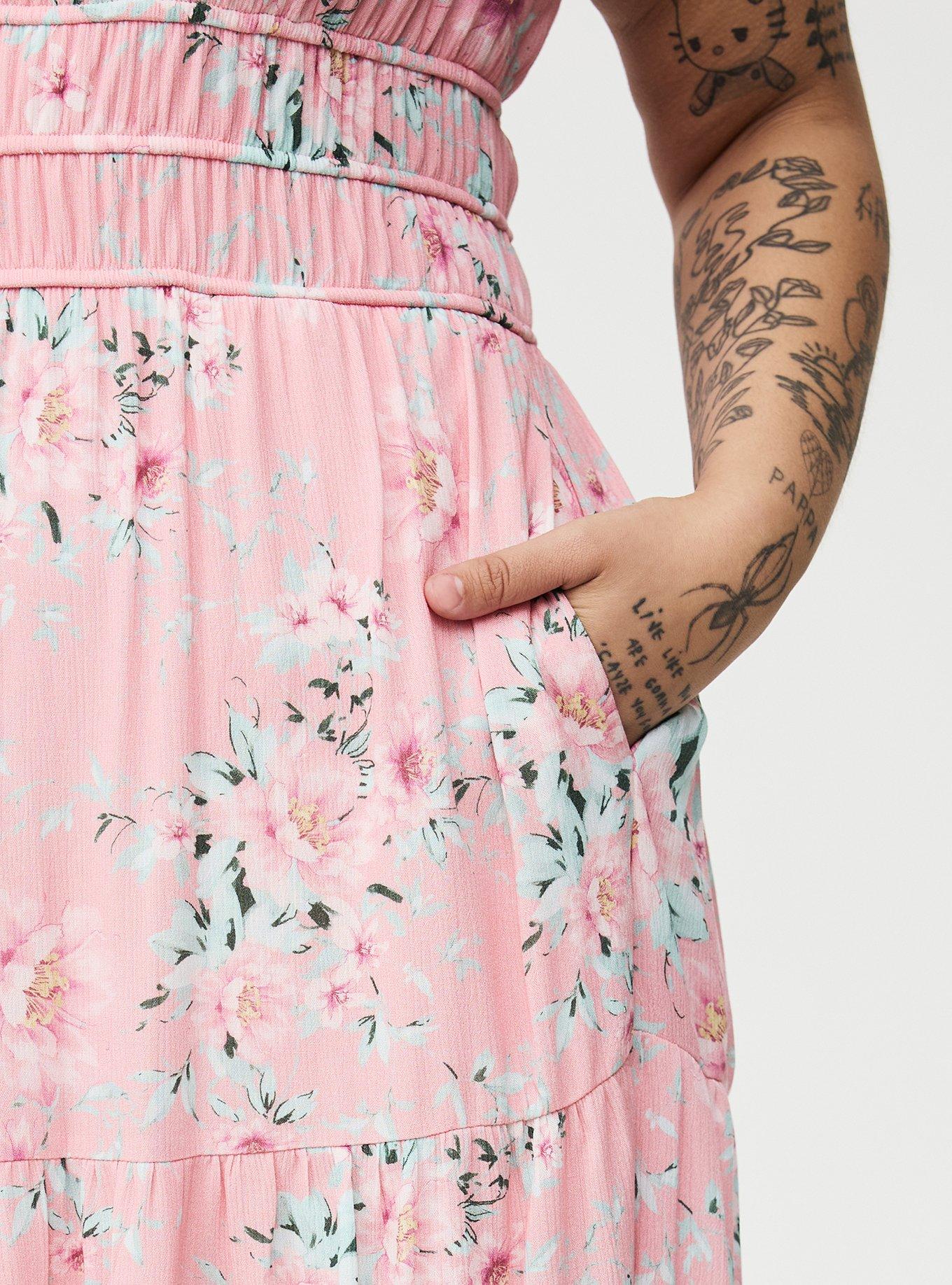 Tiered Gauze Maxi Dress, LOLLA FLORAL PINK, alternate