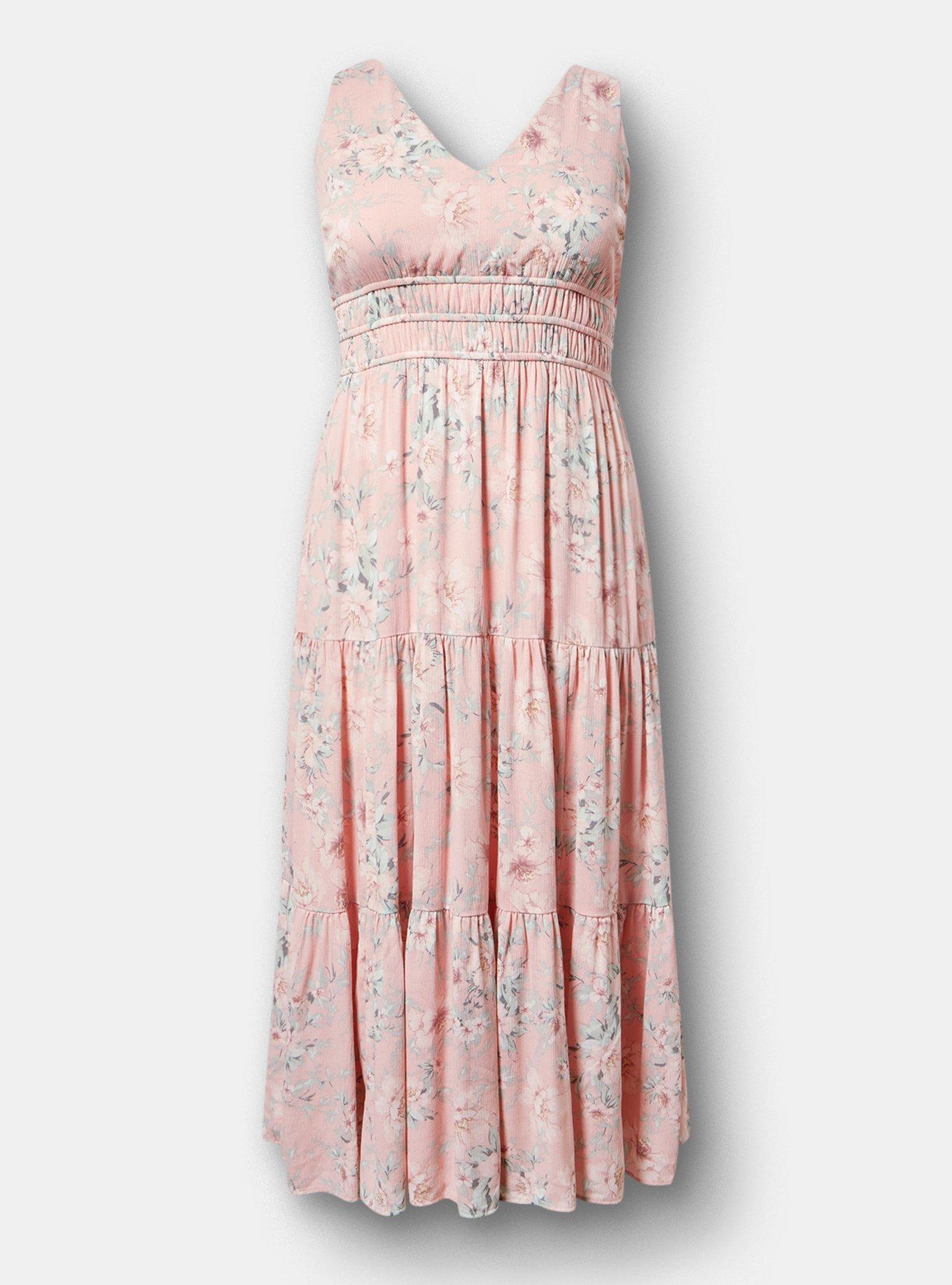 Tiered Gauze Maxi Dress, LOLLA FLORAL PINK, hi-res