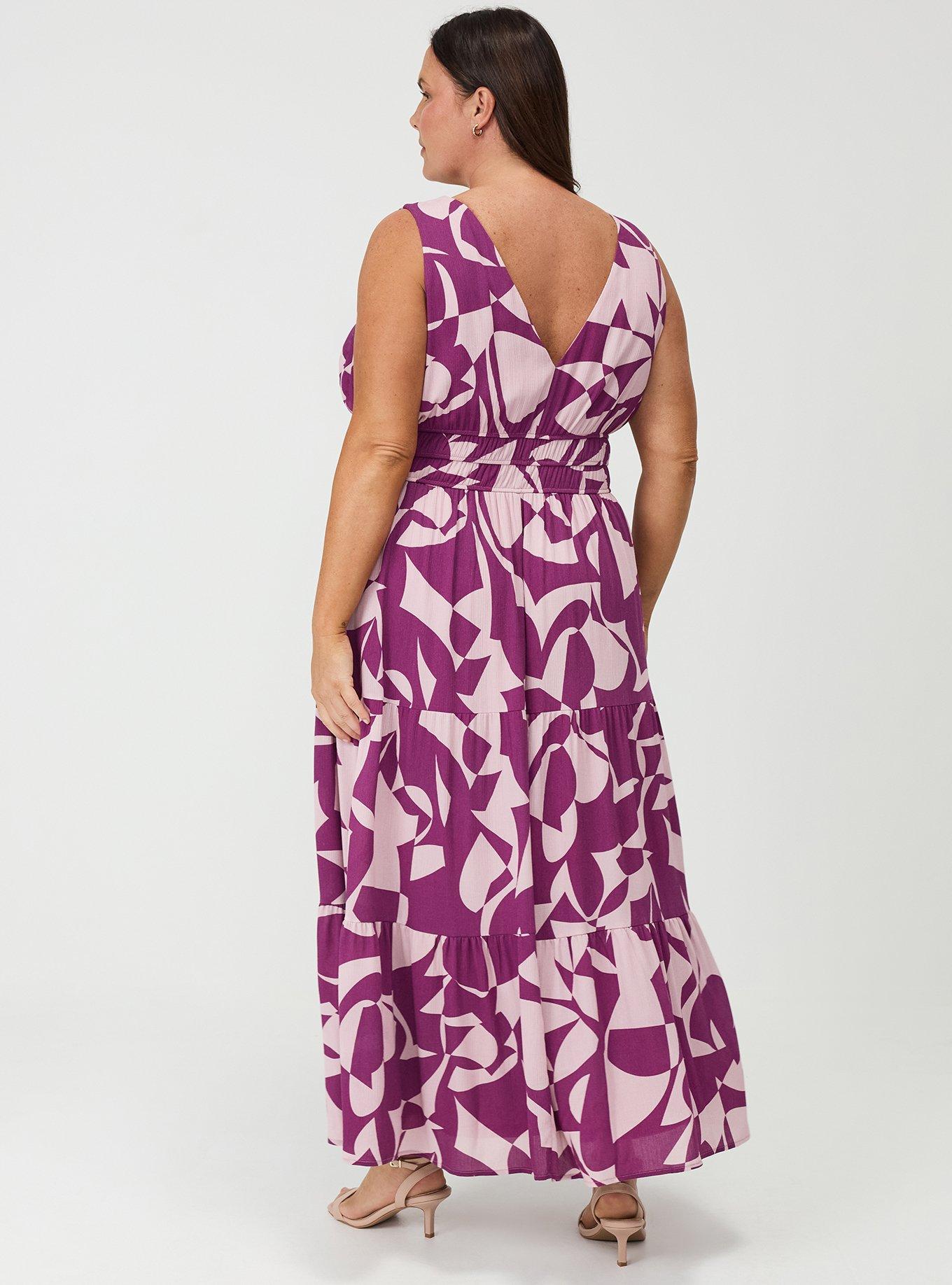 Tiered Gauze Maxi Dress, CALI GEO PINK, alternate