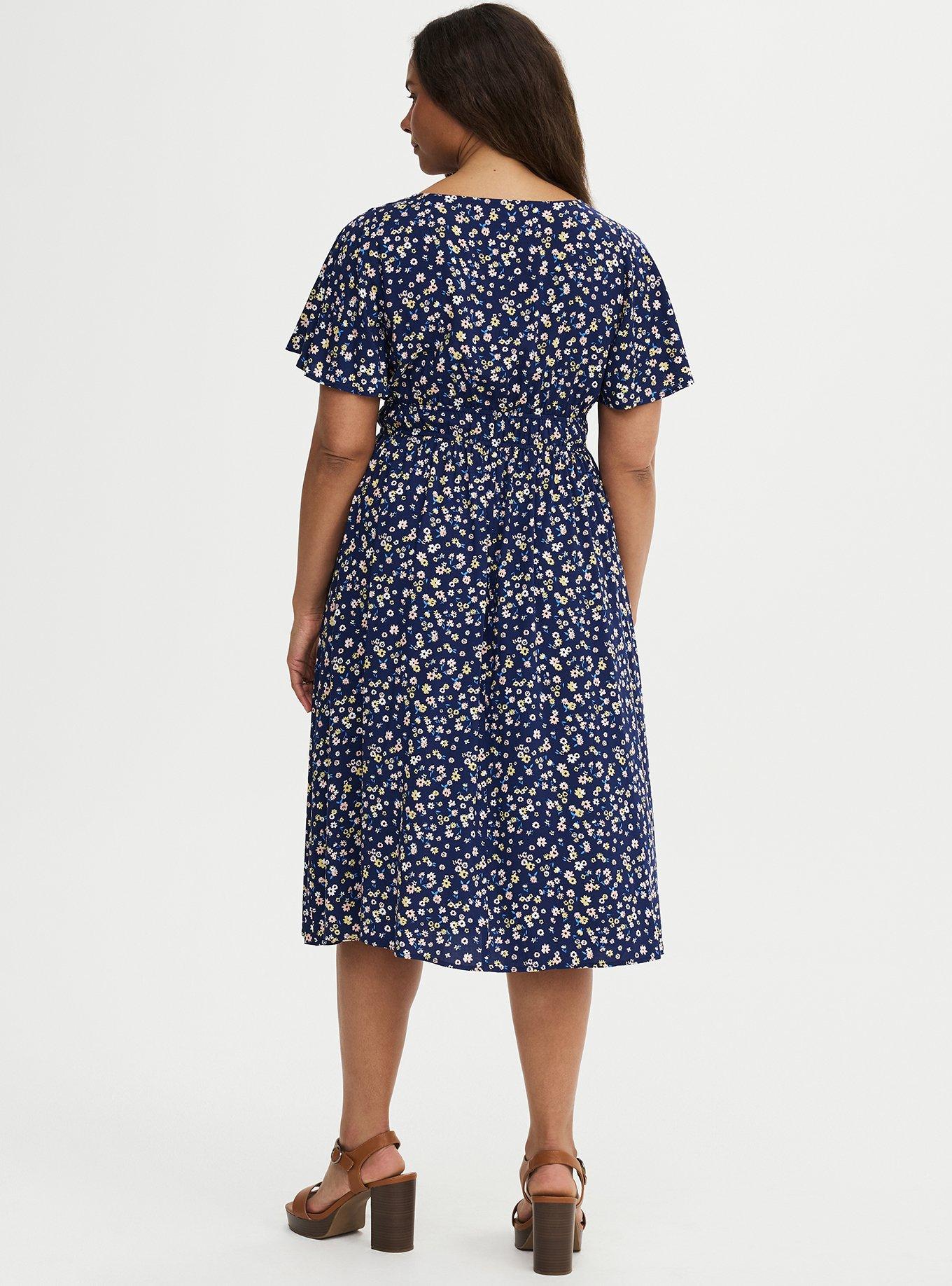 Button Down Midi Dress, TONIGHT FLORAL NAVY, alternate