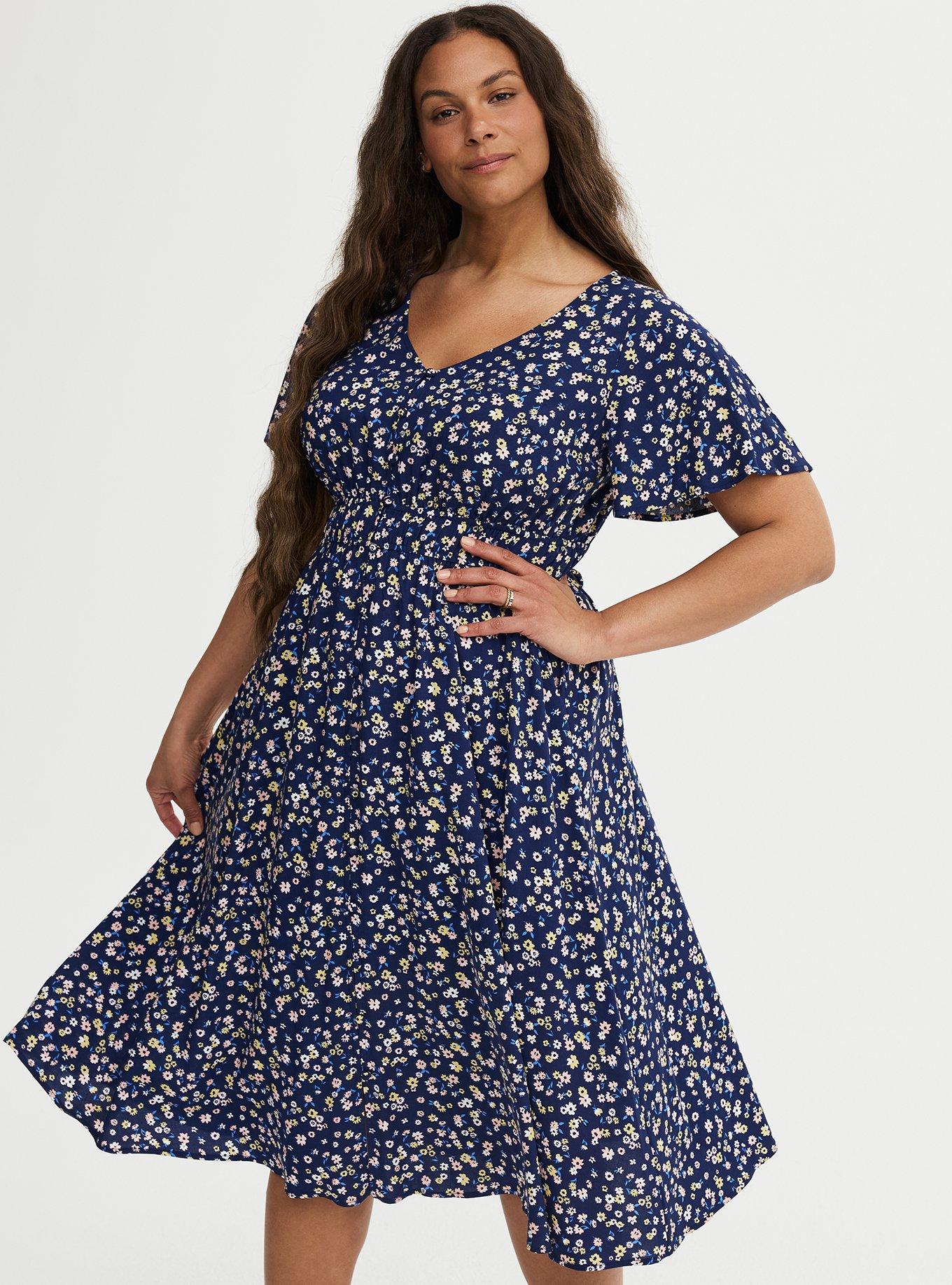Button Down Midi Dress, TONIGHT FLORAL NAVY, alternate