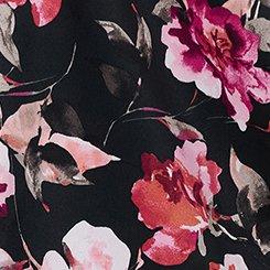 Satin Lace Trim Cami, AURA FLORAL BLACK, swatch