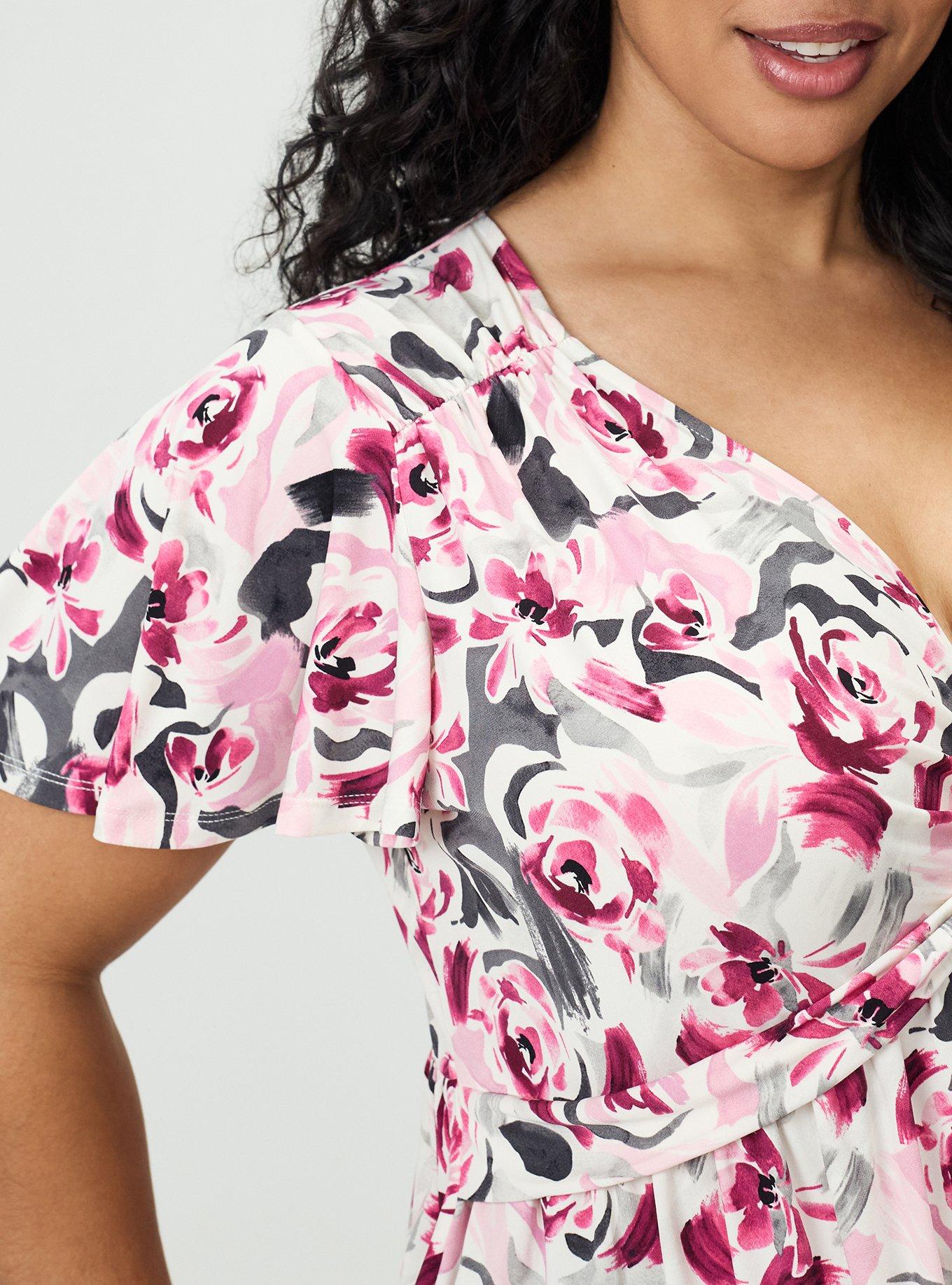 Twist Front Babydoll Top, ARTIST FLORAL WHITE, alternate