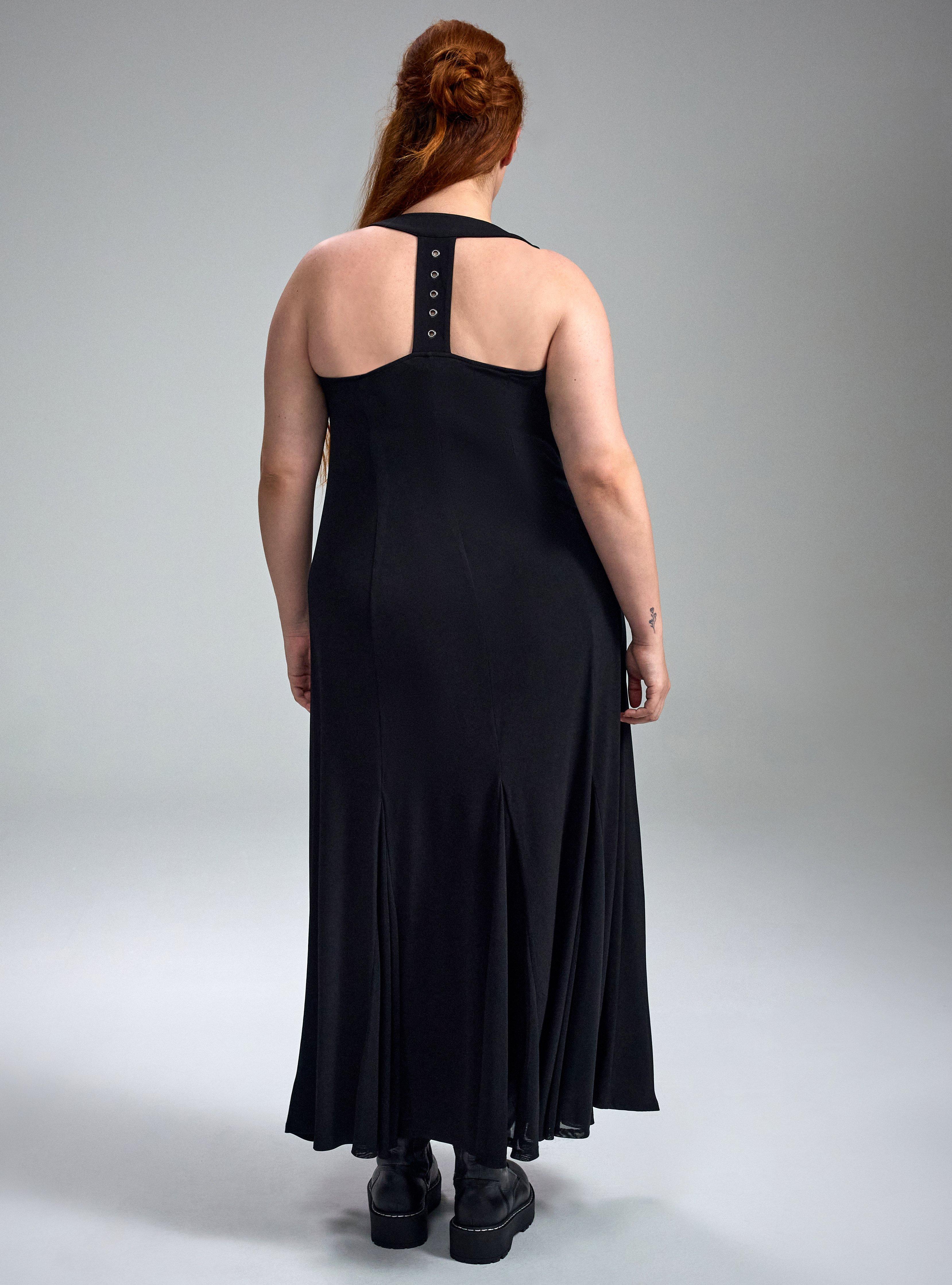Nightfall Halter Maxi Dress, DEEP BLACK, alternate