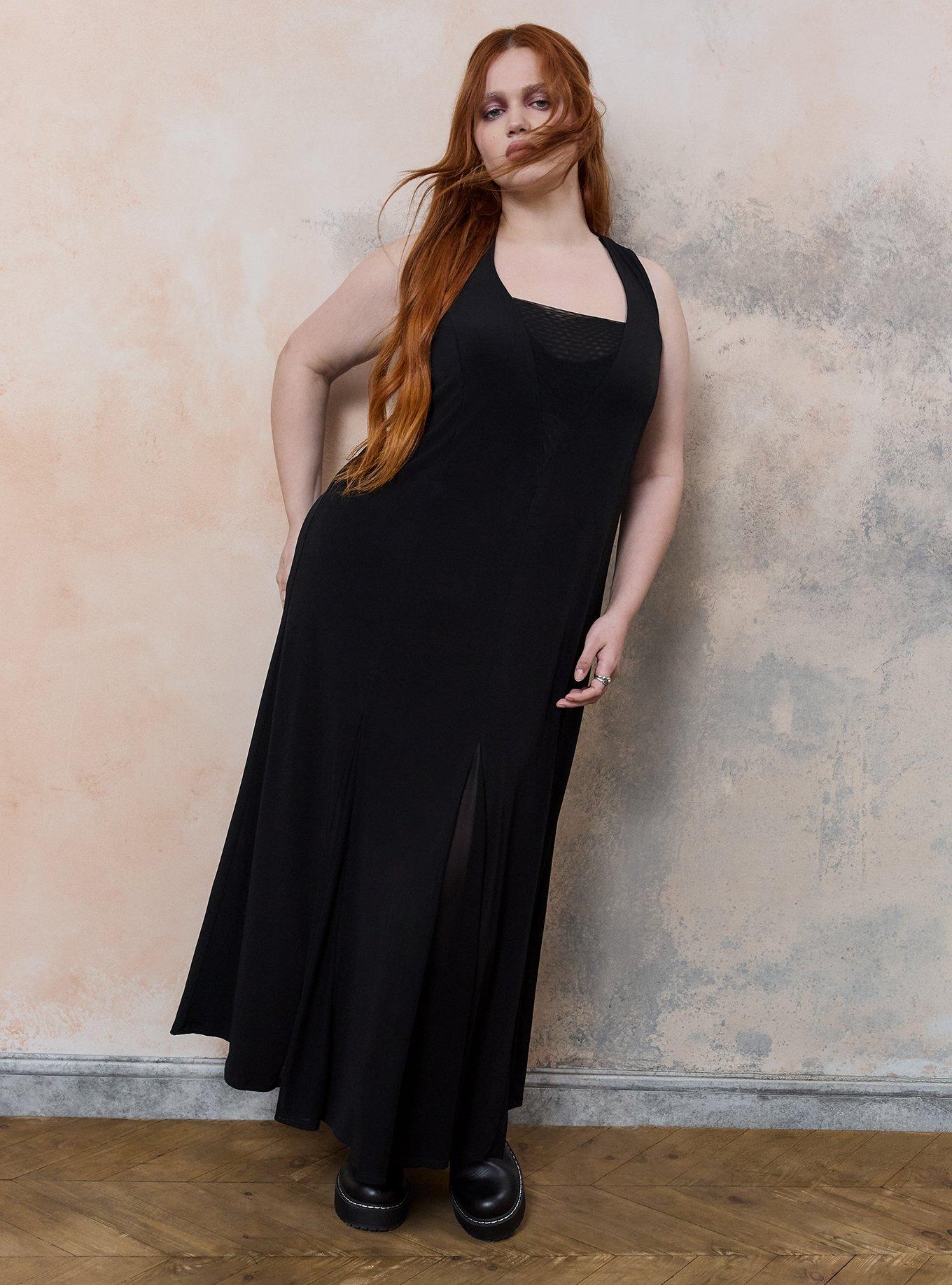 Nightfall Halter Maxi Dress, DEEP BLACK, hi-res