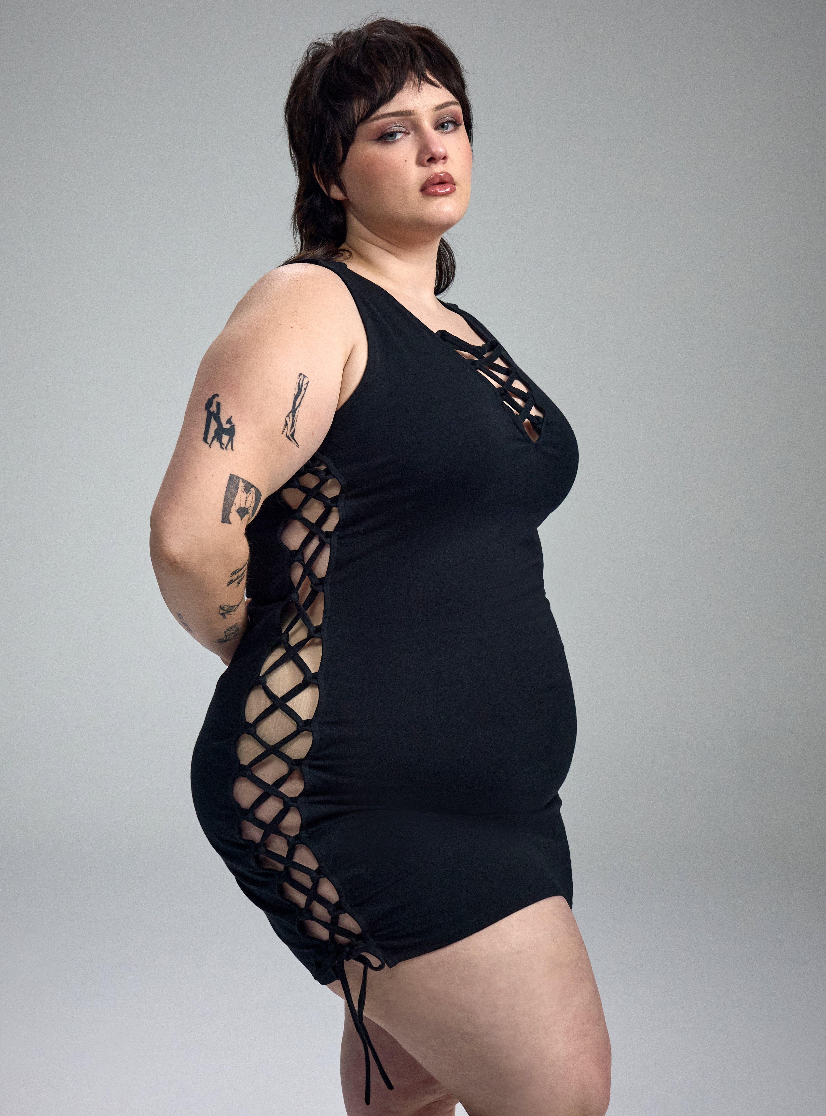 torrid bodycon dress Plus Size - Nightfall Strappy Bodycon Mini Dress