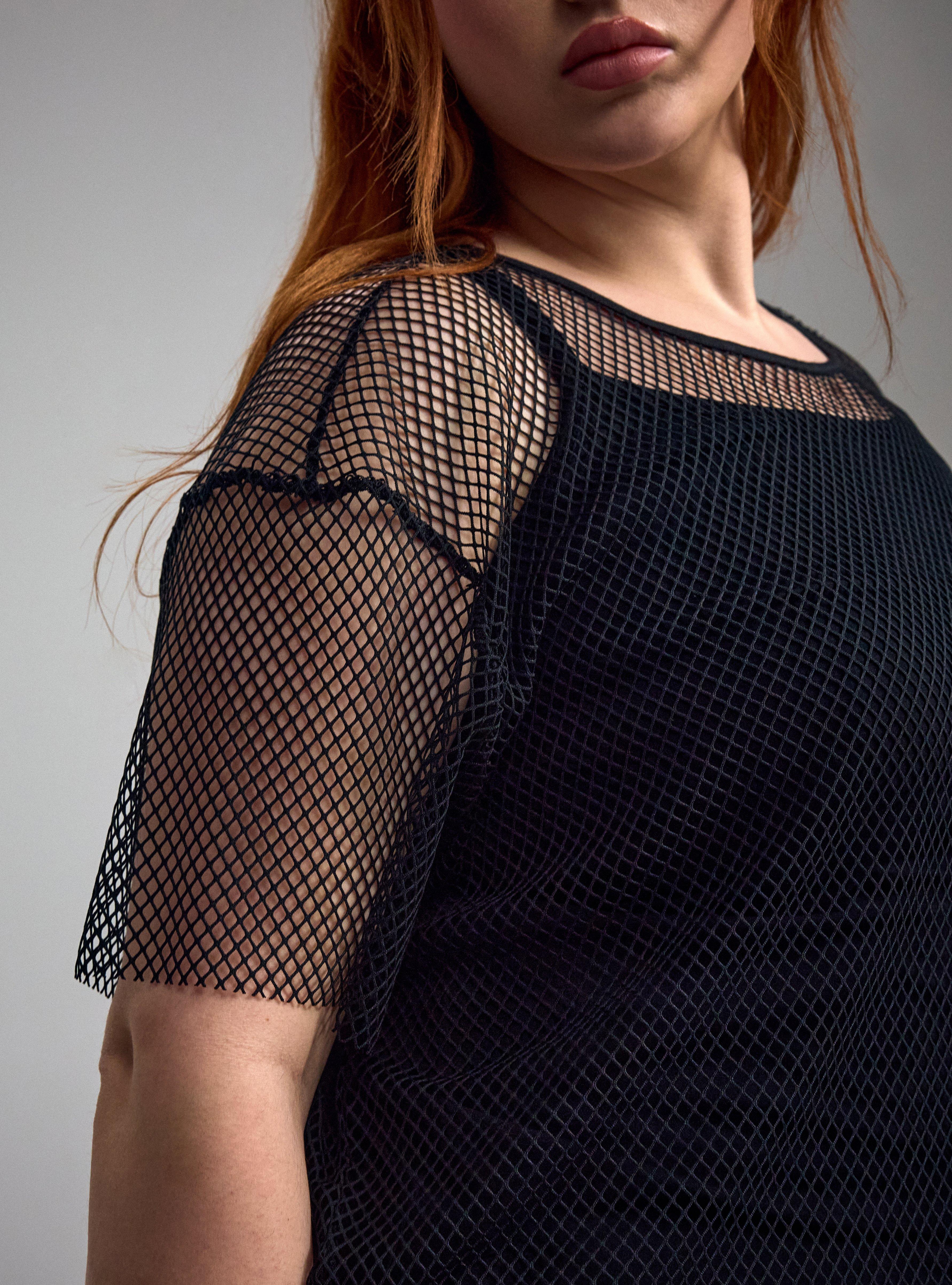 Nightfall Fishnet Tee, DEEP BLACK, alternate