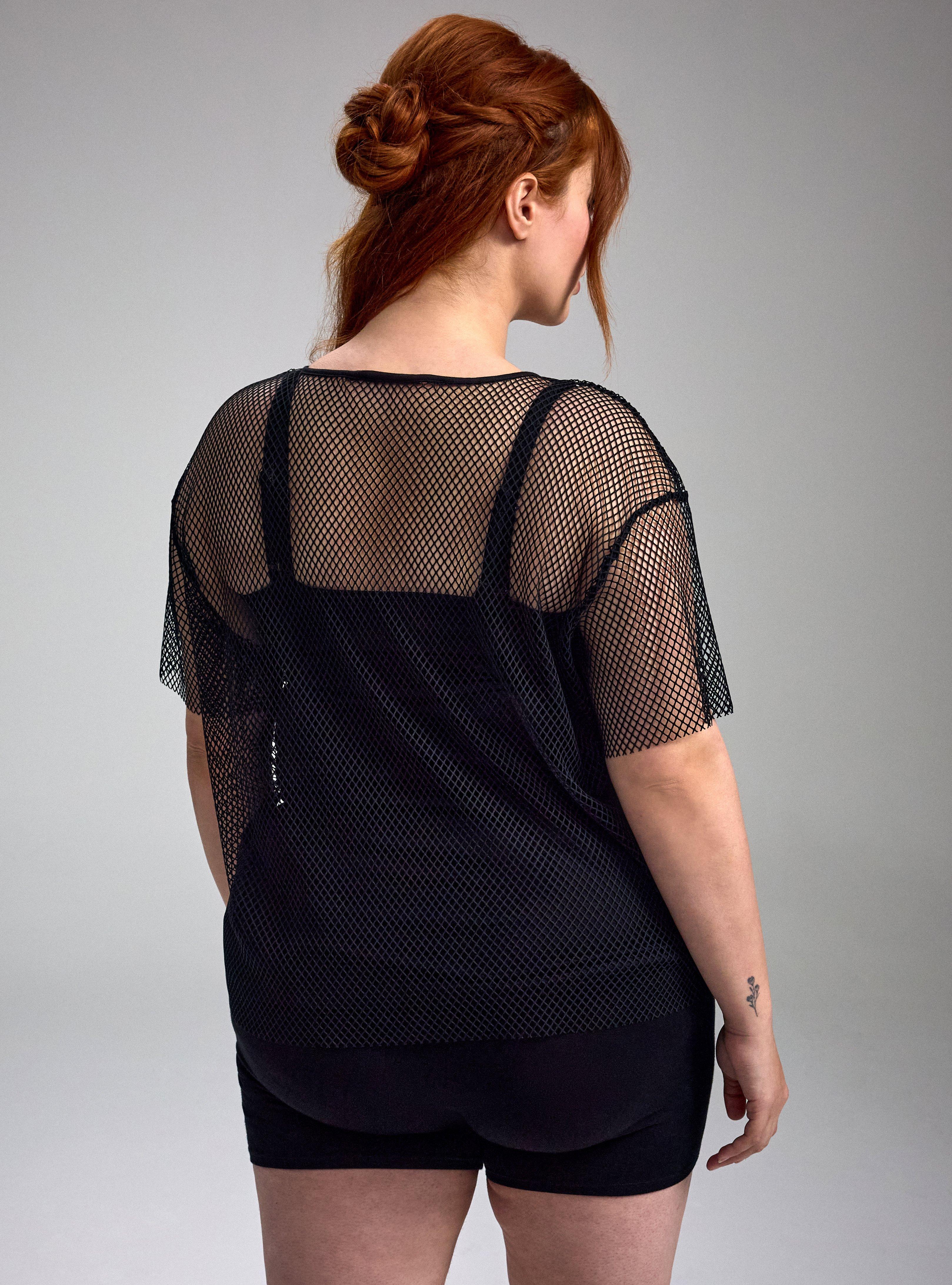 Nightfall Fishnet Tee, DEEP BLACK, alternate