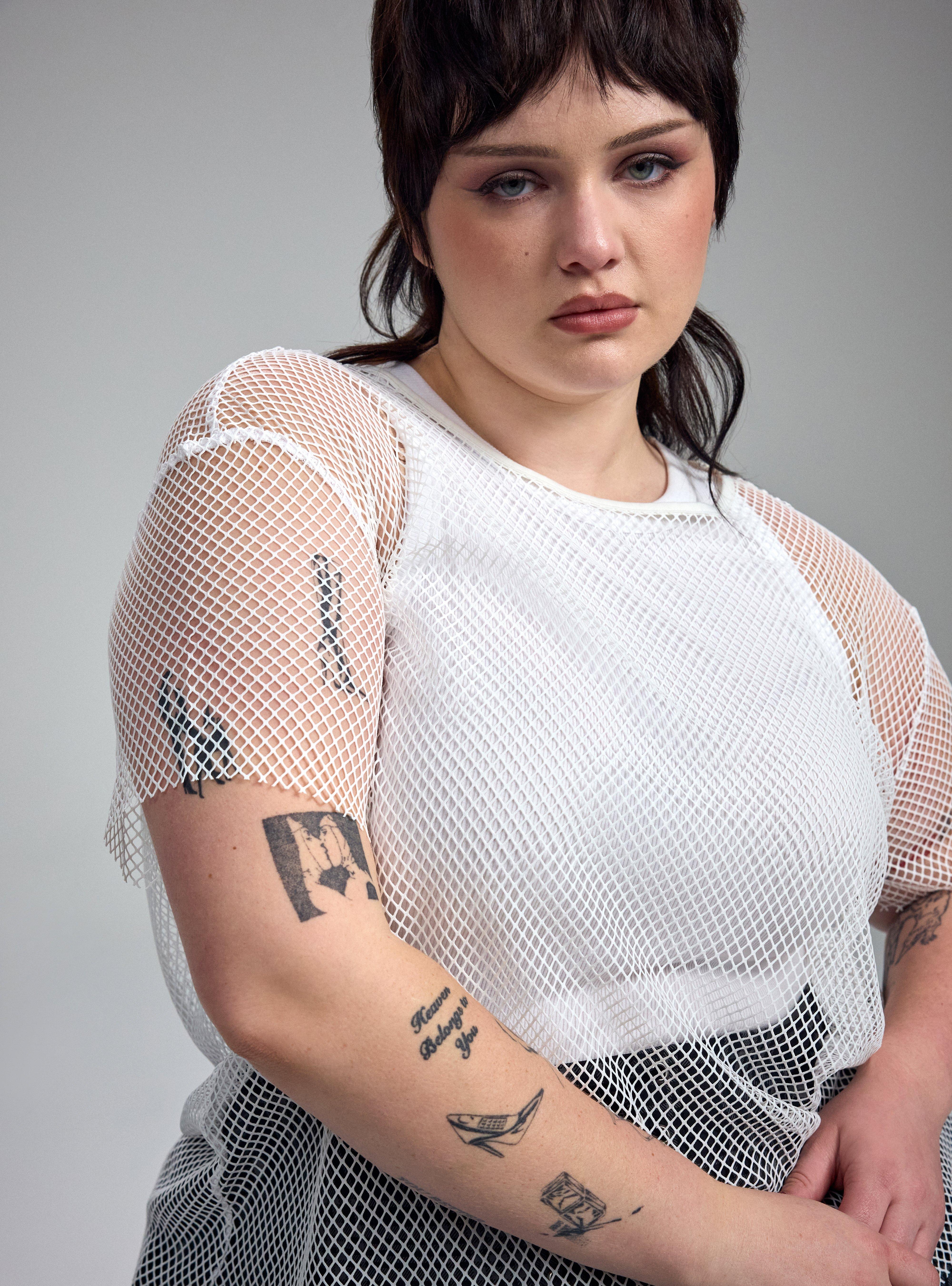 Nightfall Fishnet Tee, BLANC DE BLANC, alternate