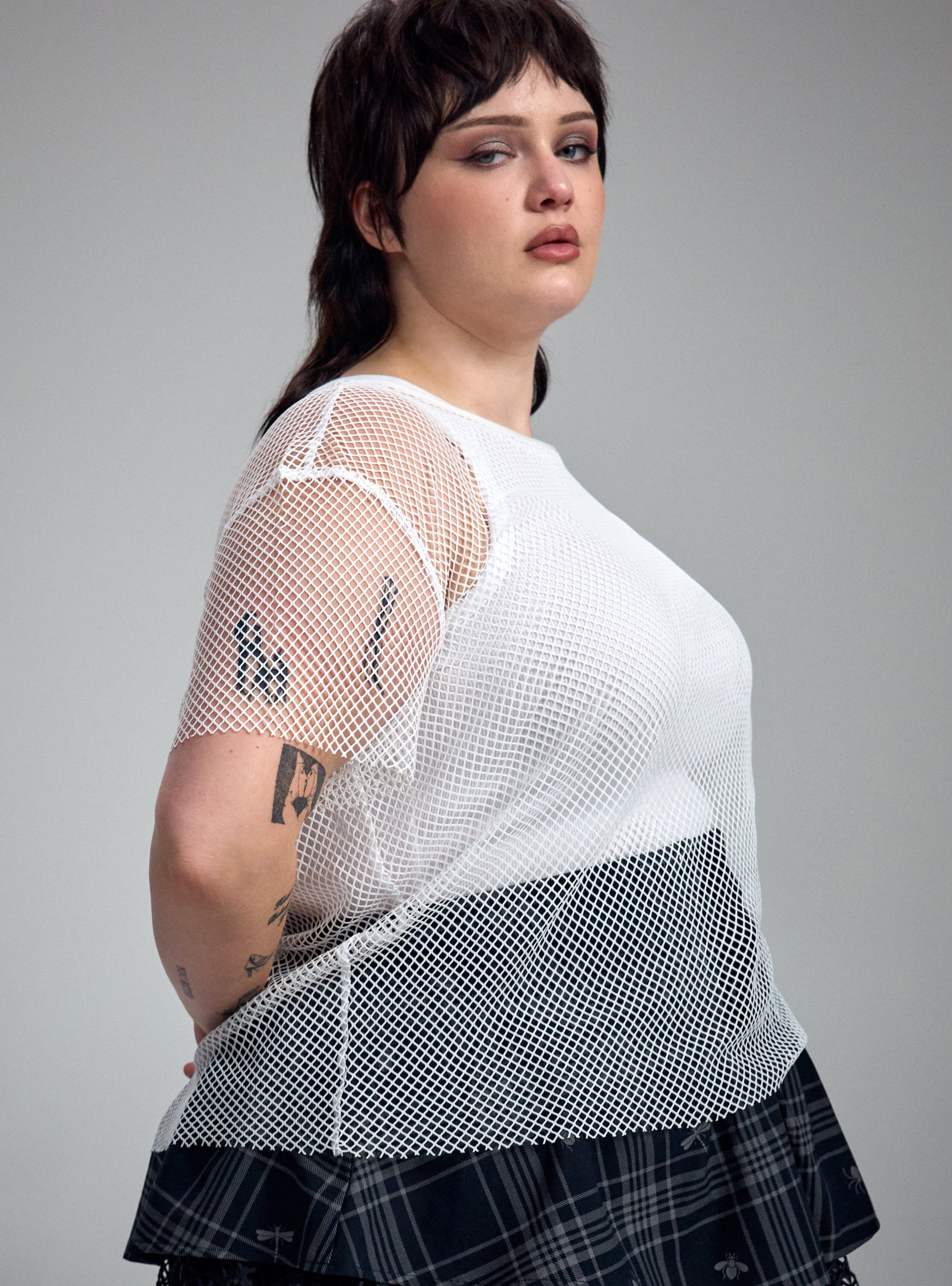 Nightfall Fishnet Tee, BLANC DE BLANC, alternate