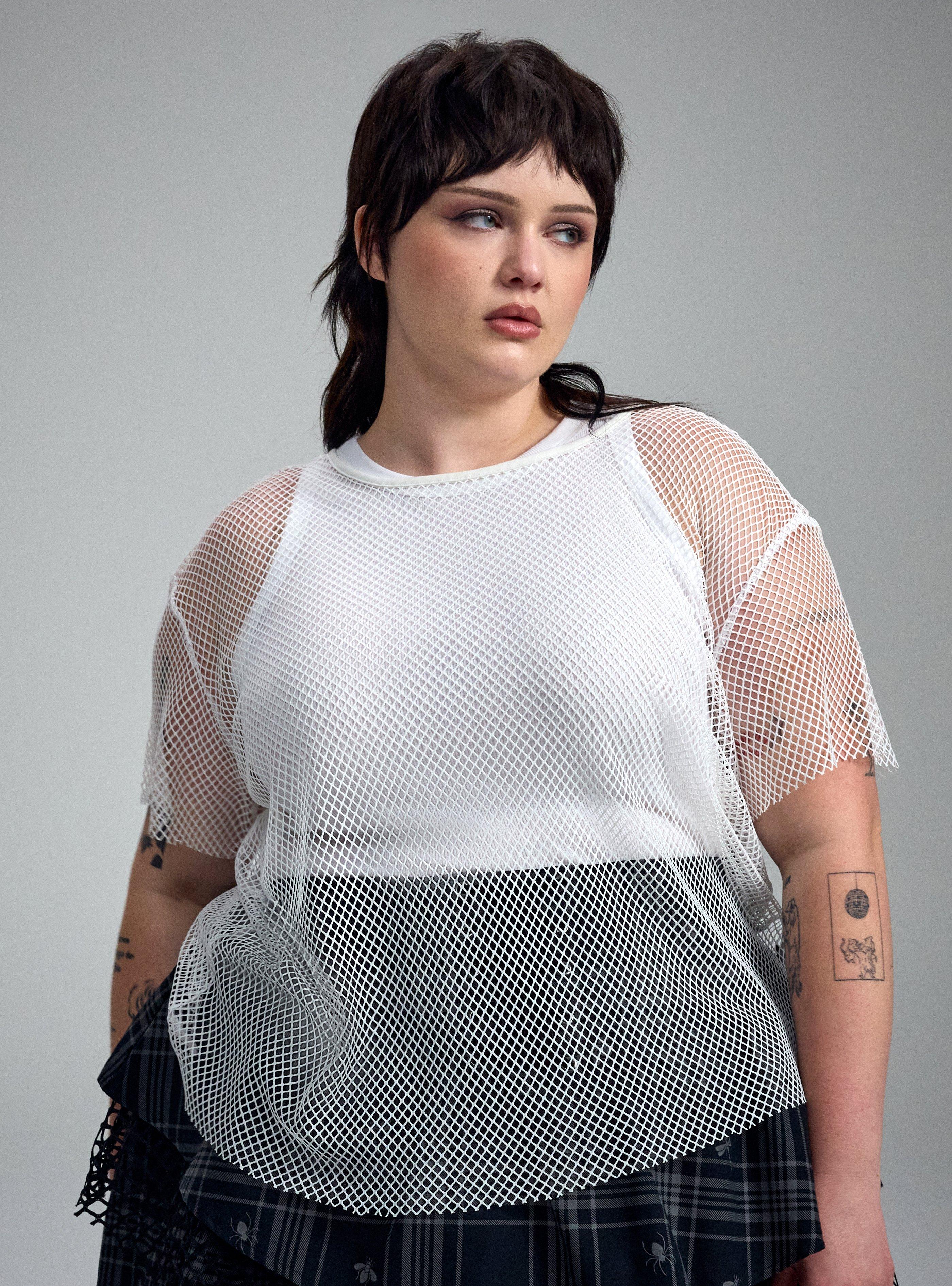 Nightfall Fishnet Tee, BLANC DE BLANC, hi-res