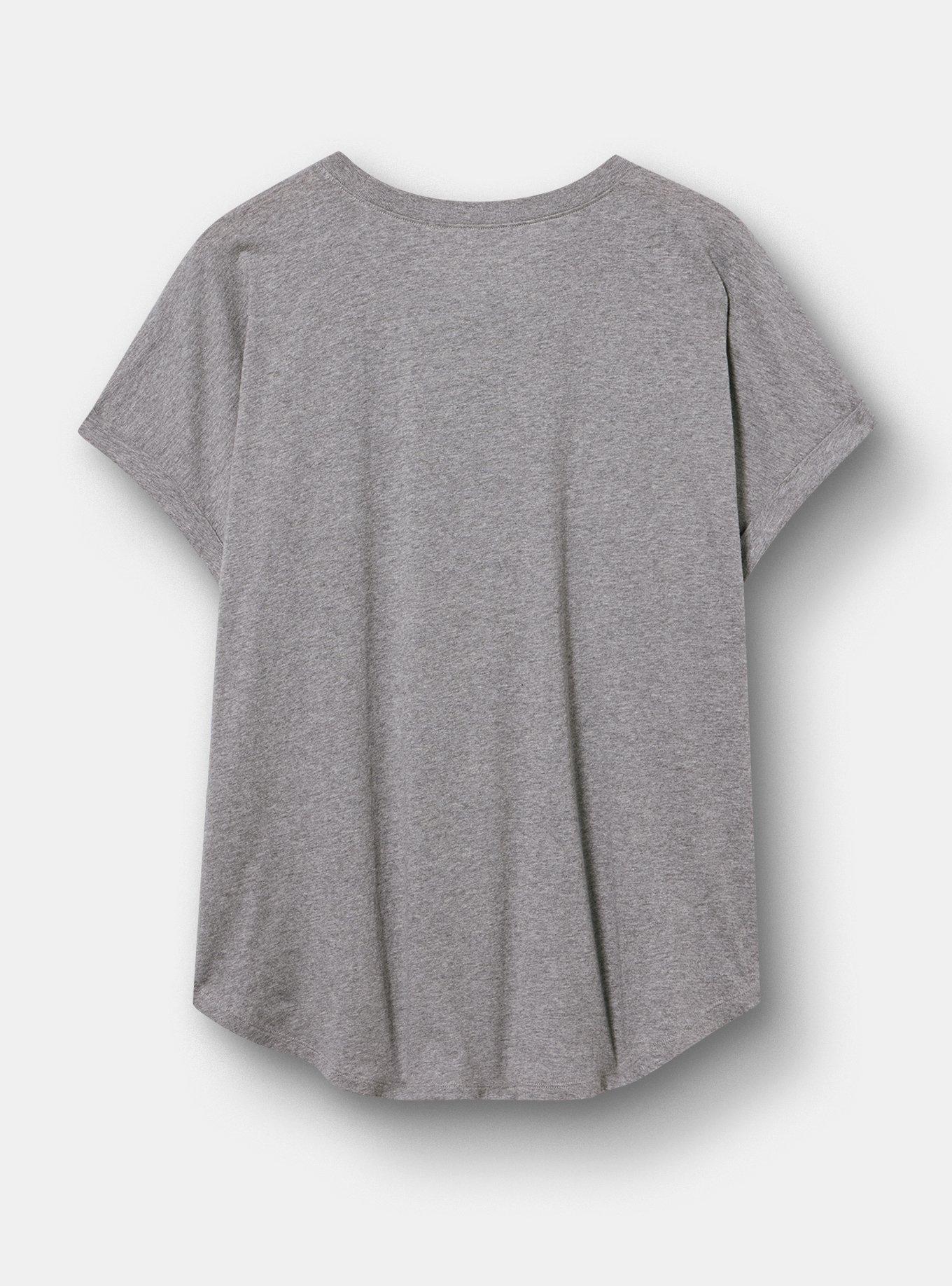 Relaxed Cotton Jersey Dolman Tee, ROSE FLOURISH MD HEATHER GRAY, alternate