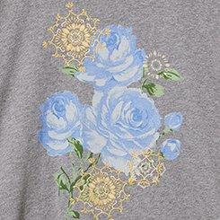 Relaxed Cotton Jersey Dolman Tee, ROSE FLOURISH MD HEATHER GRAY, swatch