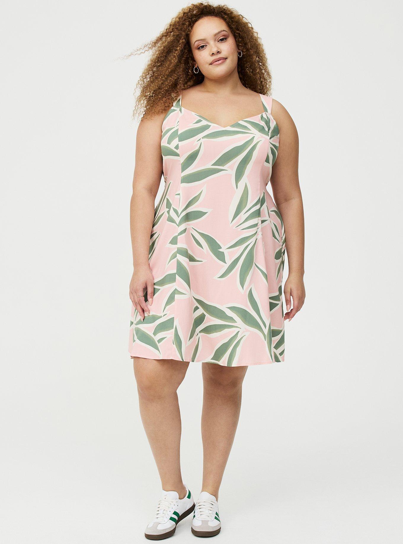 V-Neck Mini Dress, BREEZY PALMS PINK, alternate