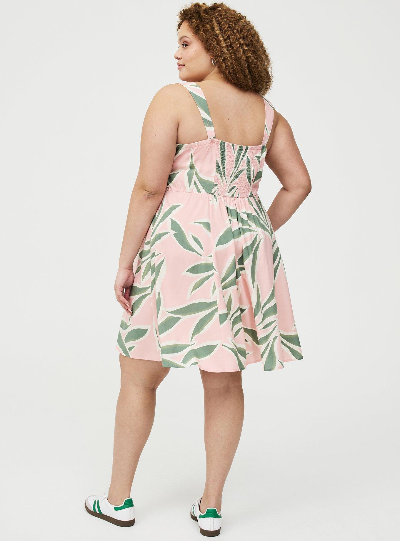 V-Neck Mini Dress, BREEZY PALMS PINK, alternate