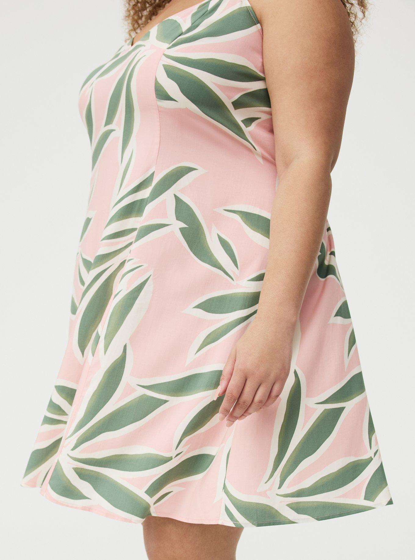 V-Neck Mini Dress, BREEZY PALMS PINK, alternate