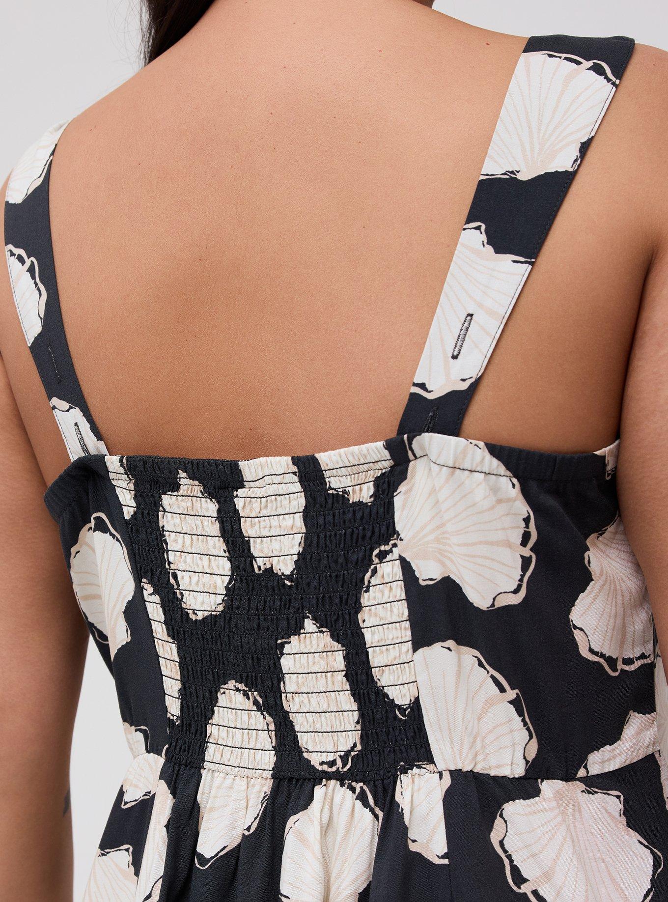 V-Neck Mini Dress, SKETCHED SEASHELLS BLACK, alternate