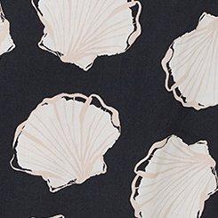 V-Neck Mini Dress, SKETCHED SEASHELLS BLACK, swatch