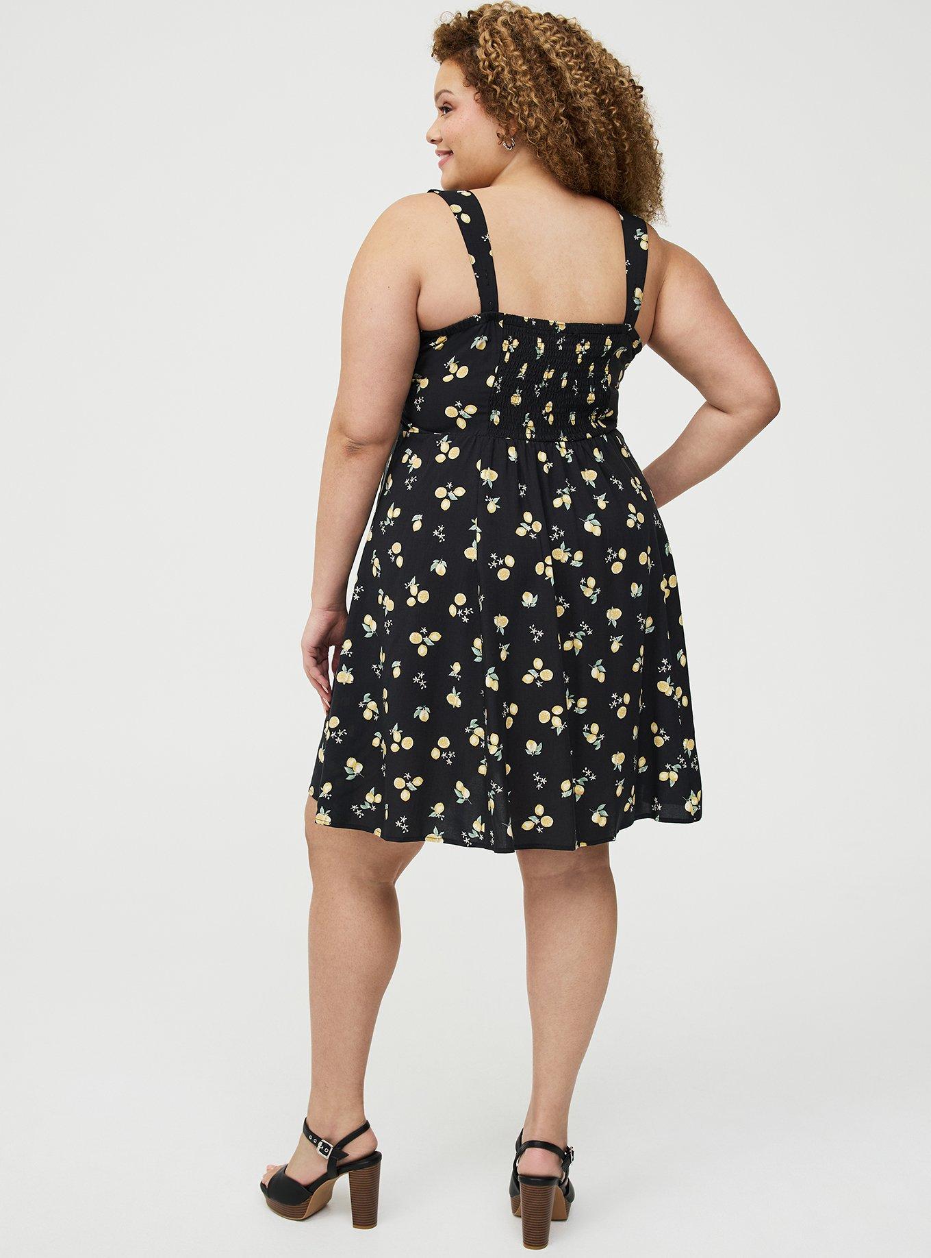 V-Neck Mini Dress, LOTTA LEMONS BLACK, alternate