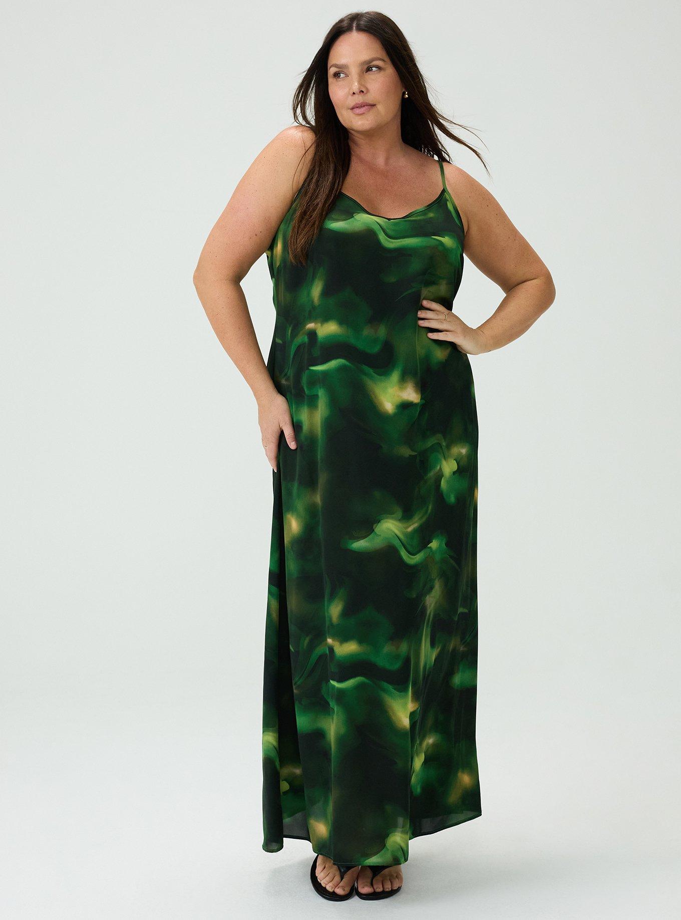 Studio Slip Maxi Dress, NORTHERN LIGHTS GREEN, alternate