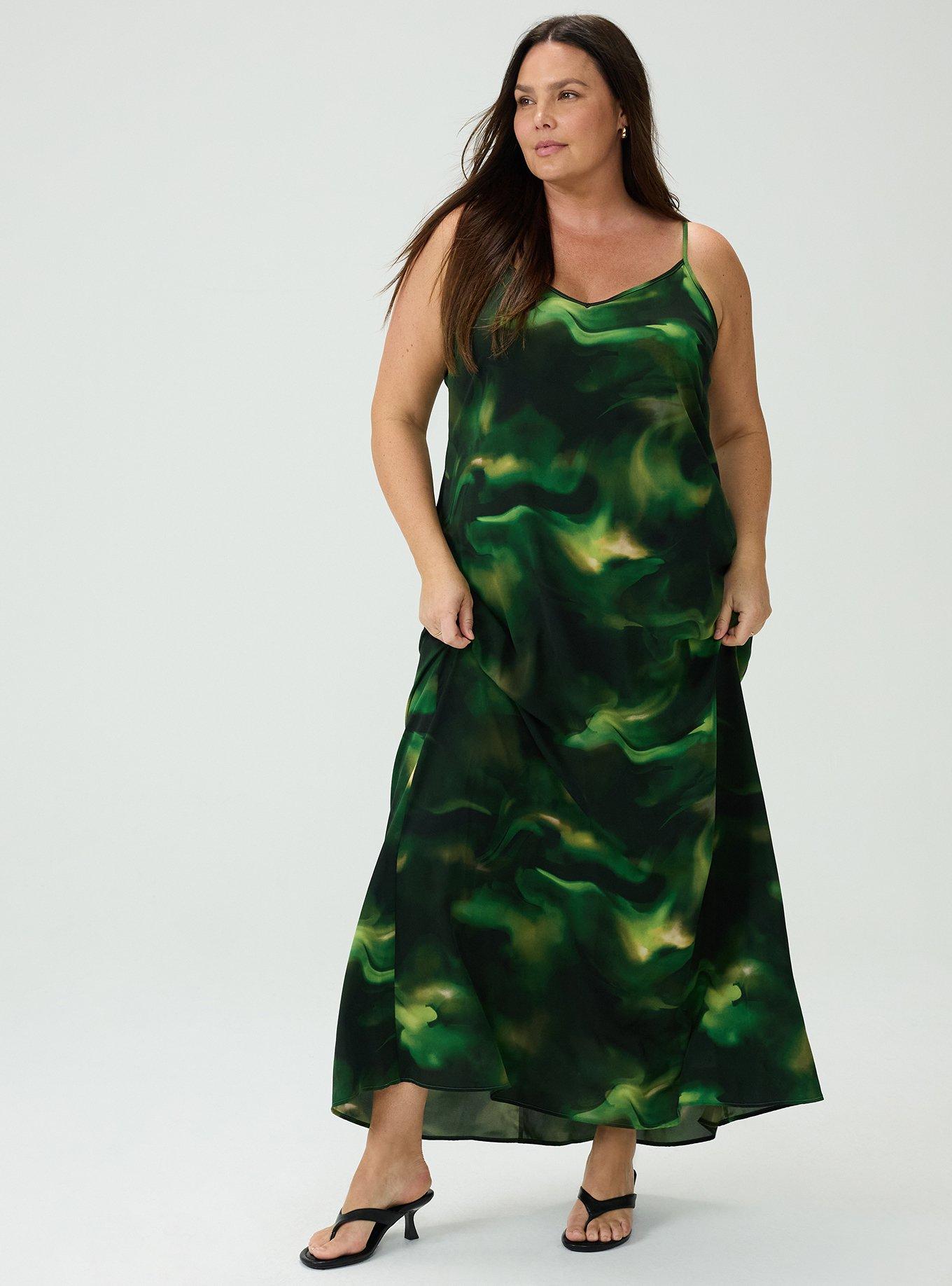 Studio Slip Maxi Dress, NORTHERN LIGHTS GREEN, hi-res