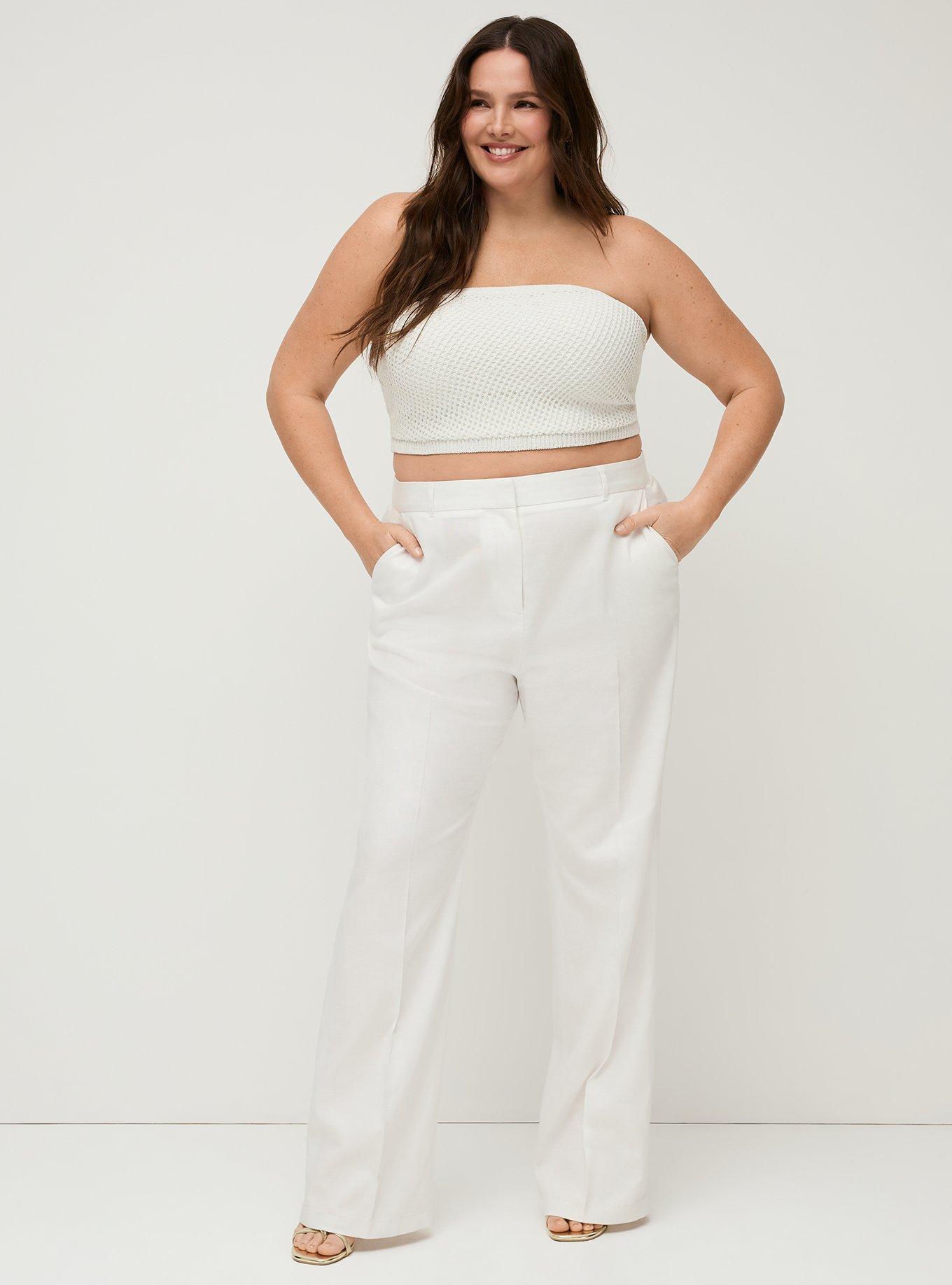 Studio Metallic Open Knit Bandeau Top, SILVER, alternate