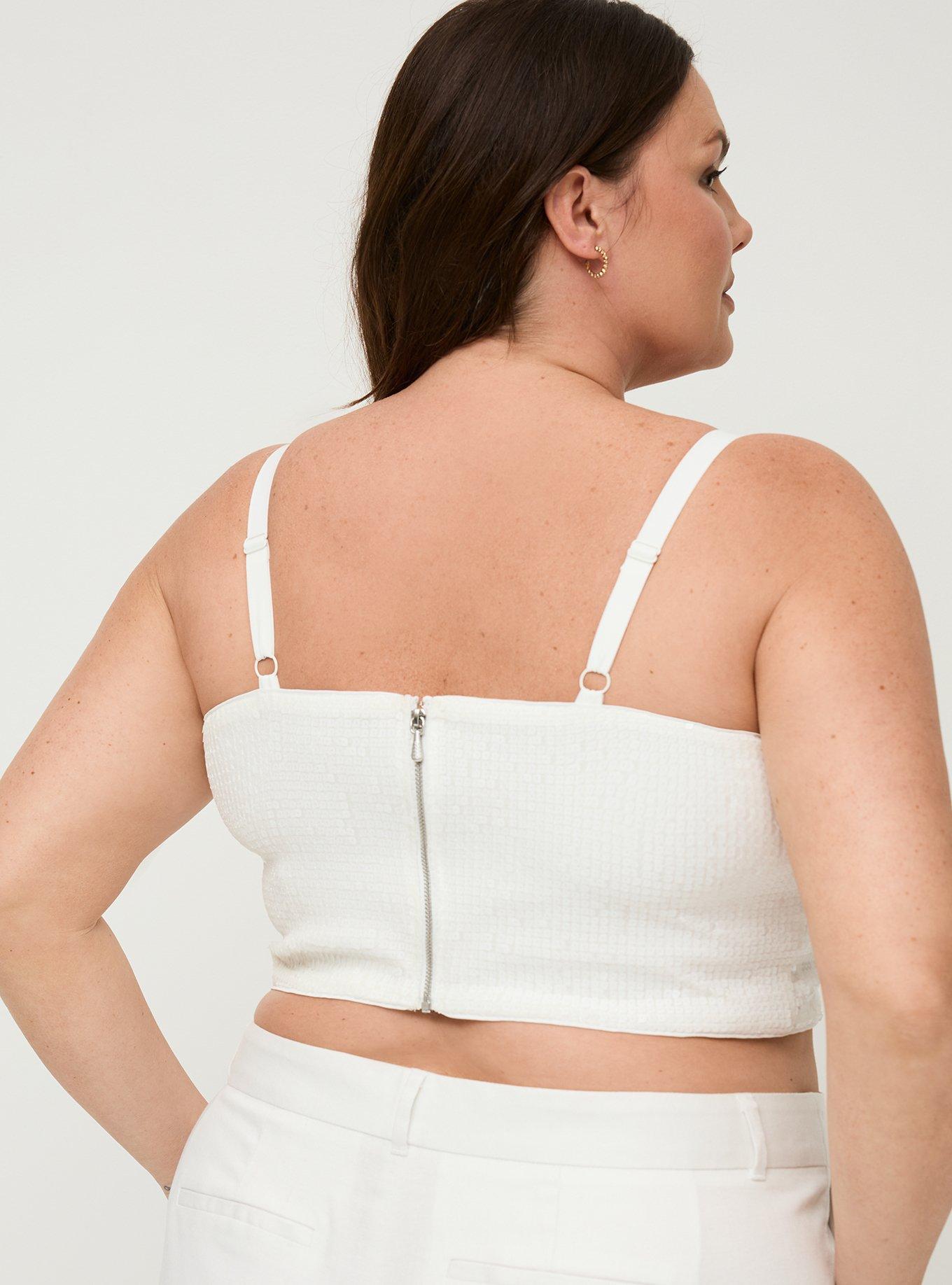 Studio Sequin Corset Bustier, BLANC DE BLANC, alternate