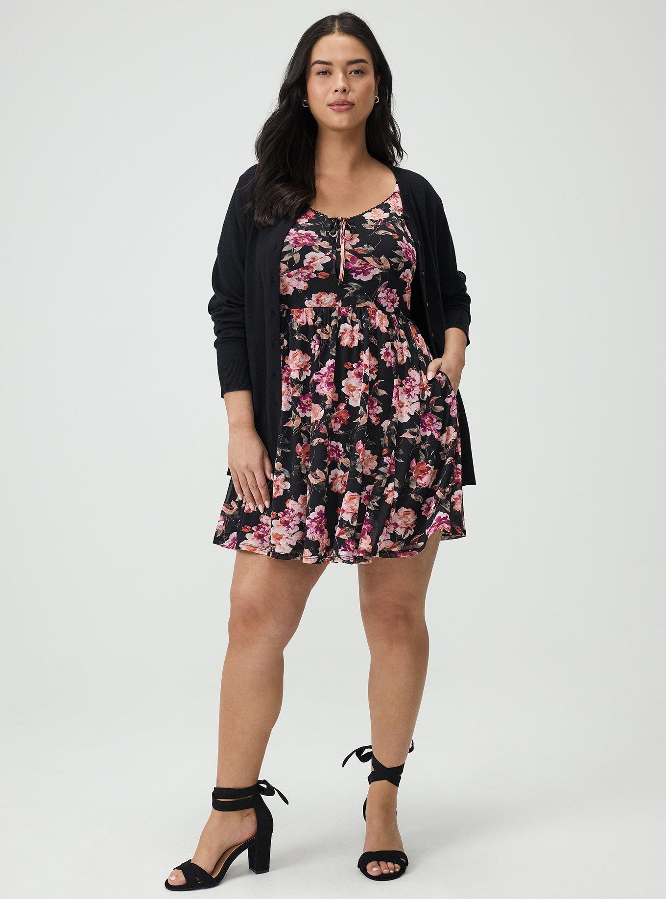 Flutter Sleeve Mesh Mini Dress, AURA FLORAL BLACK, alternate