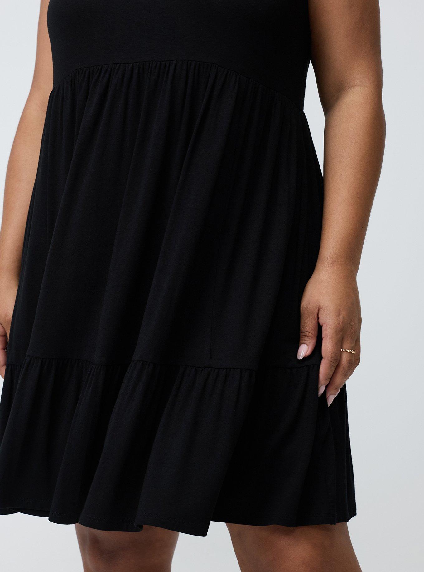 Tiered Tank Mini Dress, DEEP BLACK, alternate
