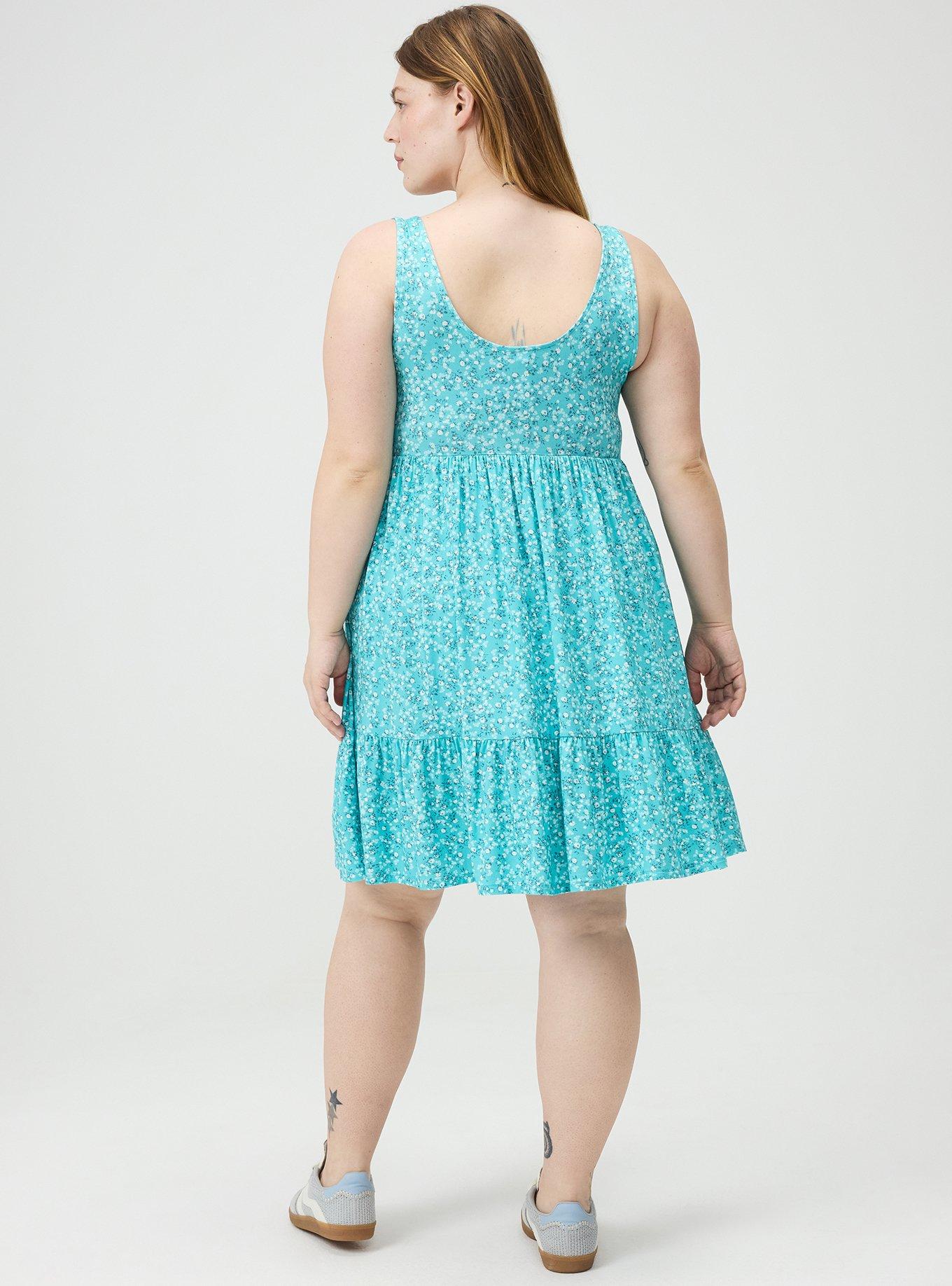 Tiered Tank Mini Dress, PAINTED DITSY FLORAL BLUE, alternate